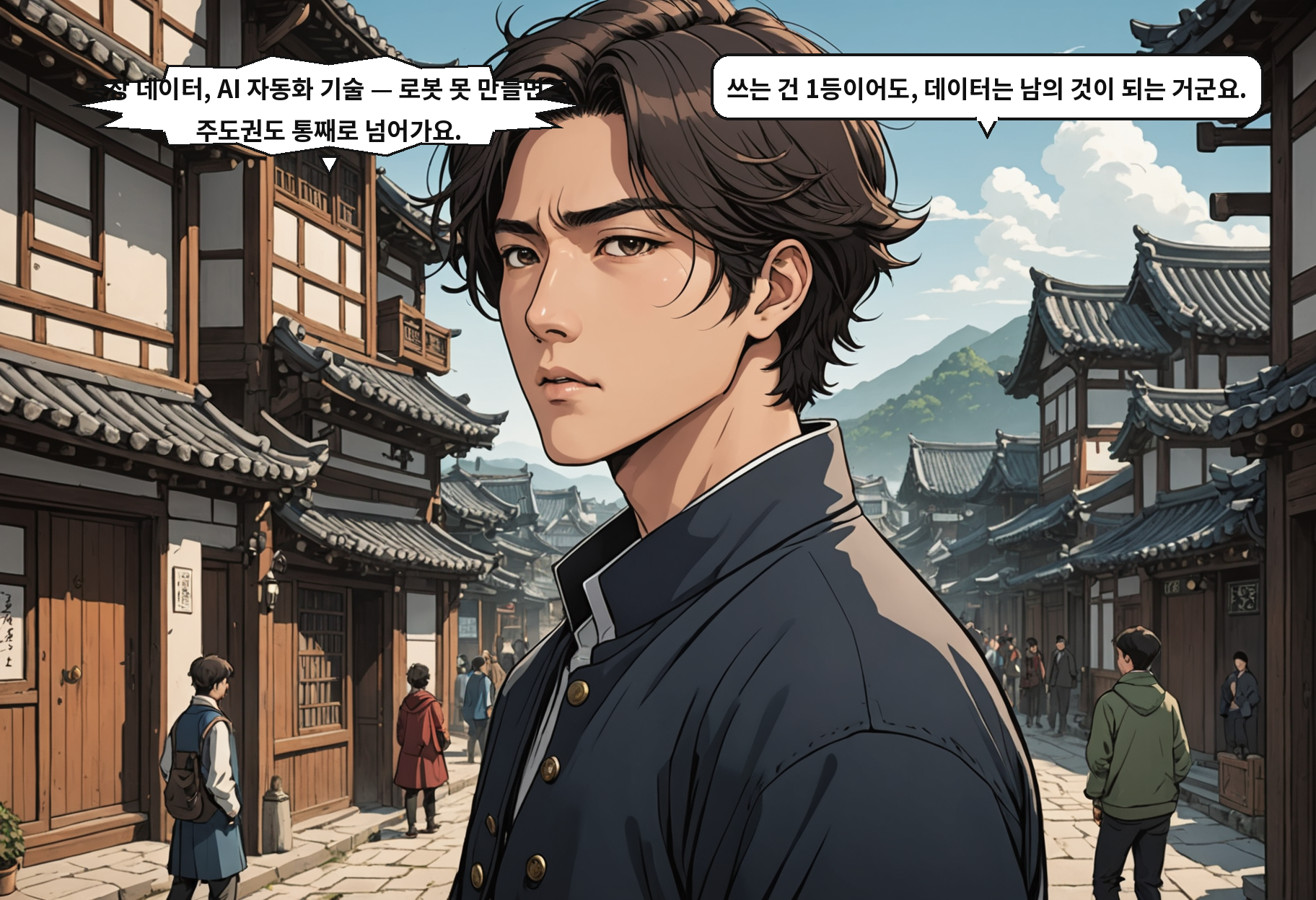 B: 공장 데이터, AI 자동화 기술 — 로봇 못 만들면 그 주도권도 통째로 넘어가요. A: 쓰는 건 1등이어도, 데이터는 남의 것이 되는 거군요.