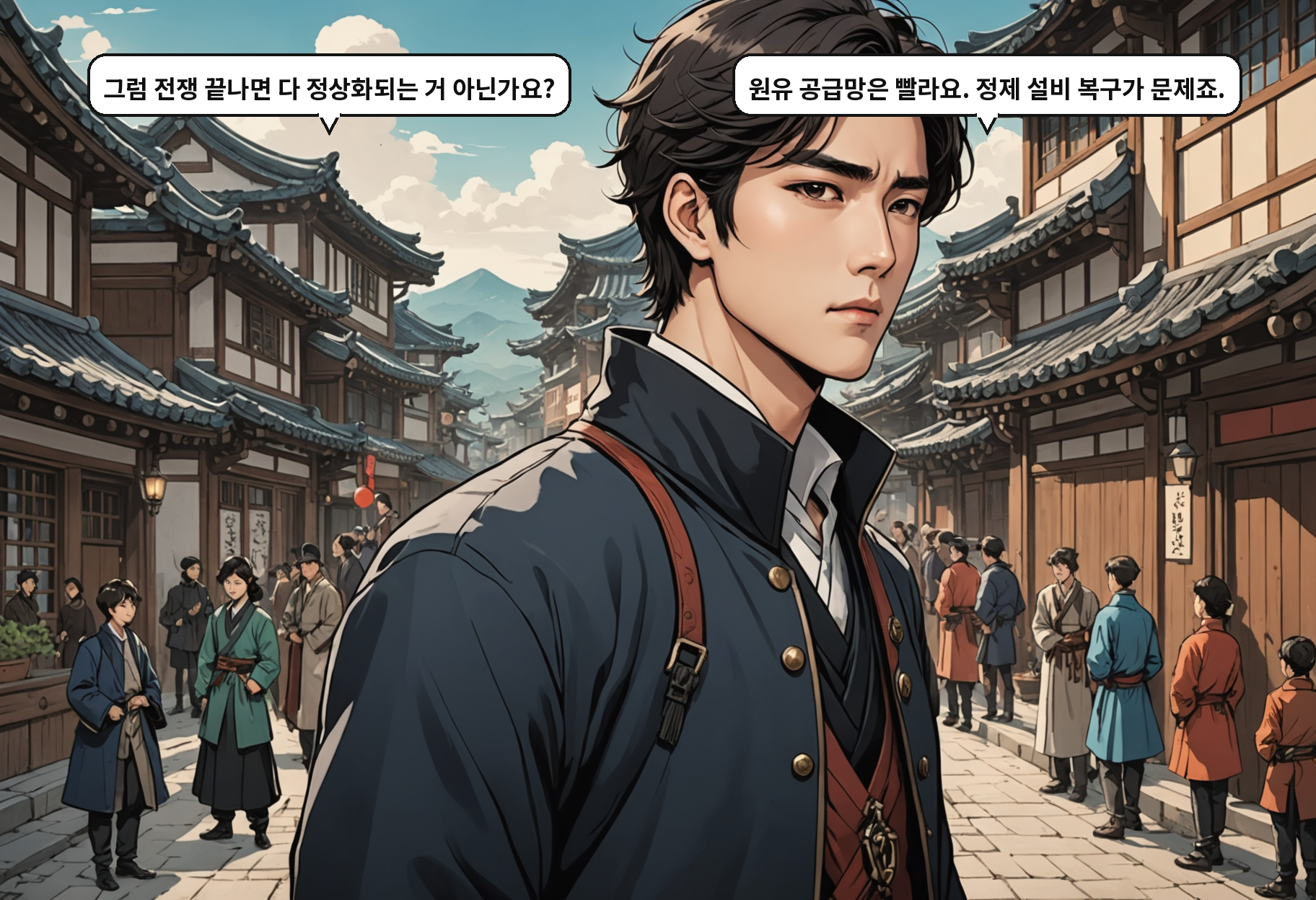 B: 그럼 전쟁 끝나면 다 정상화되는 거 아닌가요? A: 원유 공급망은 빨라요. 정제 설비 복구가 문제죠.