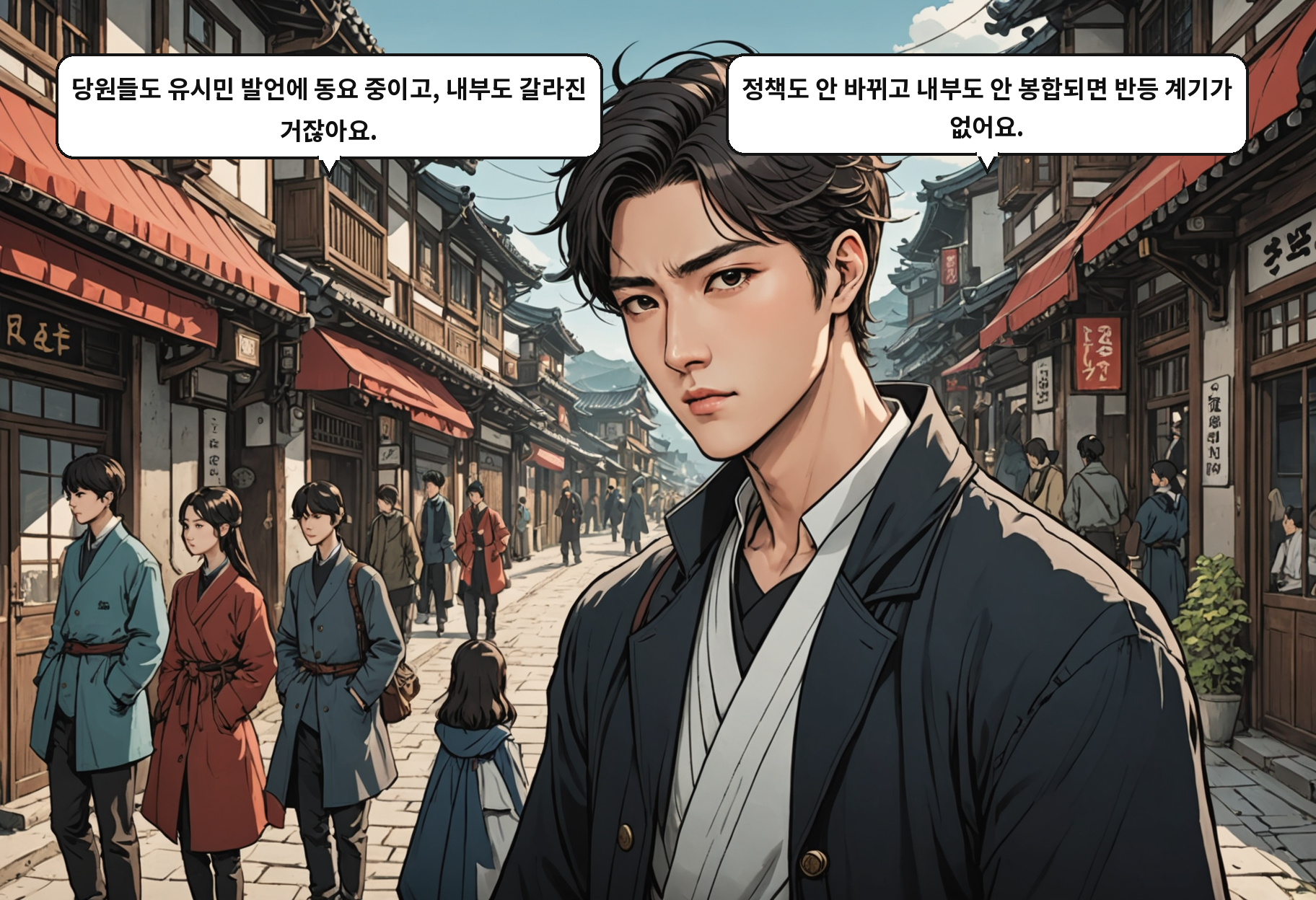 A: 당원들도 유시민 발언에 동요 중이고, 내부도 갈라진 거잖아요. B: 정책도 안 바뀌고 내부도 안 봉합되면 반등 계기가 없어요.