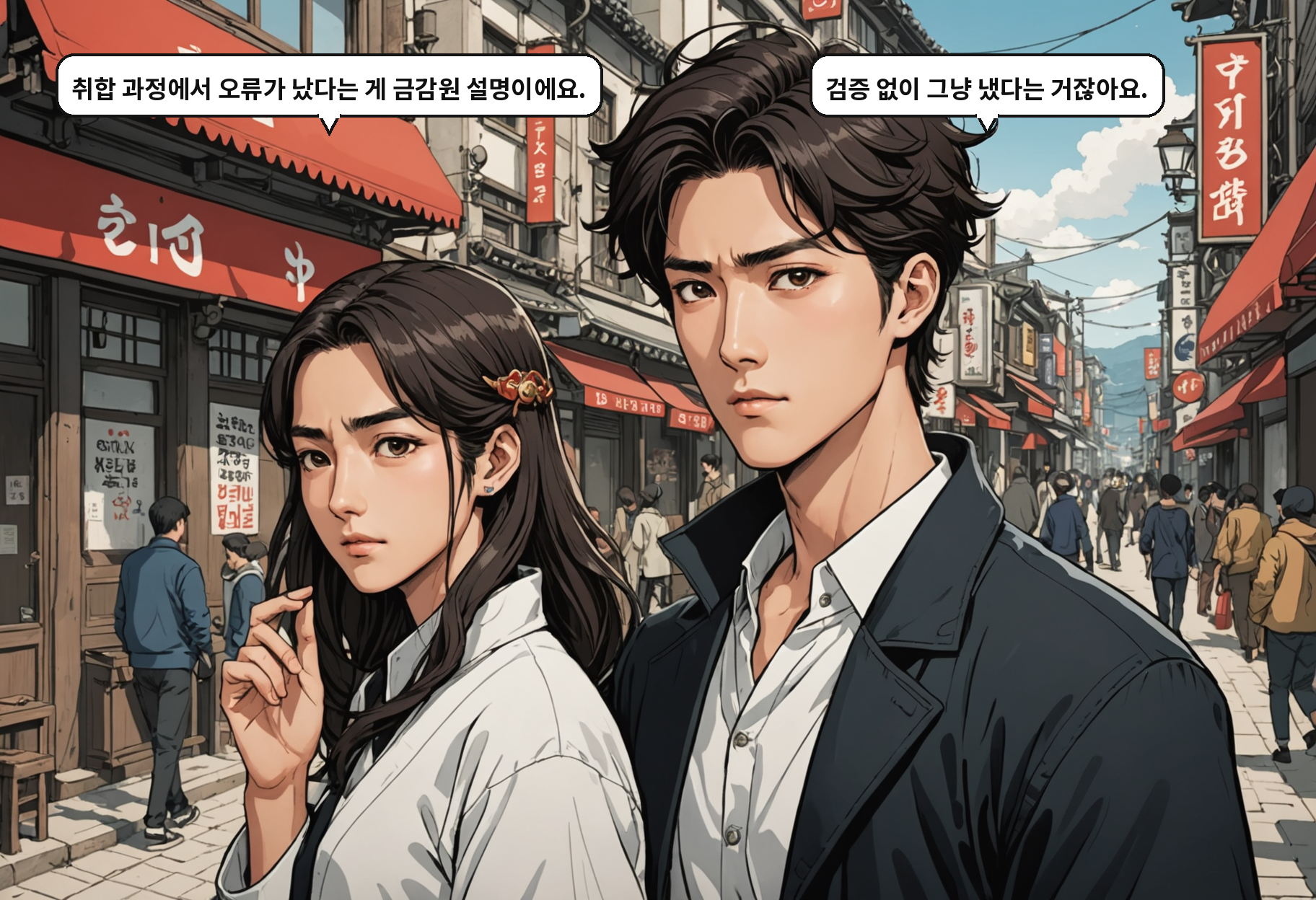 B: 취합 과정에서 오류가 났다는 게 금감원 설명이에요. A: 검증 없이 그냥 냈다는 거잖아요.