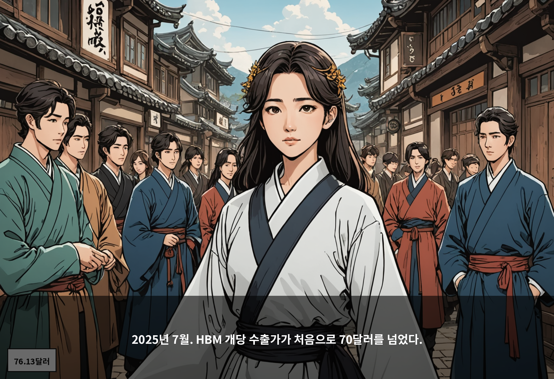 2025년 7월. HBM 개당 수출가가 처음으로 70달러를 넘었다.
