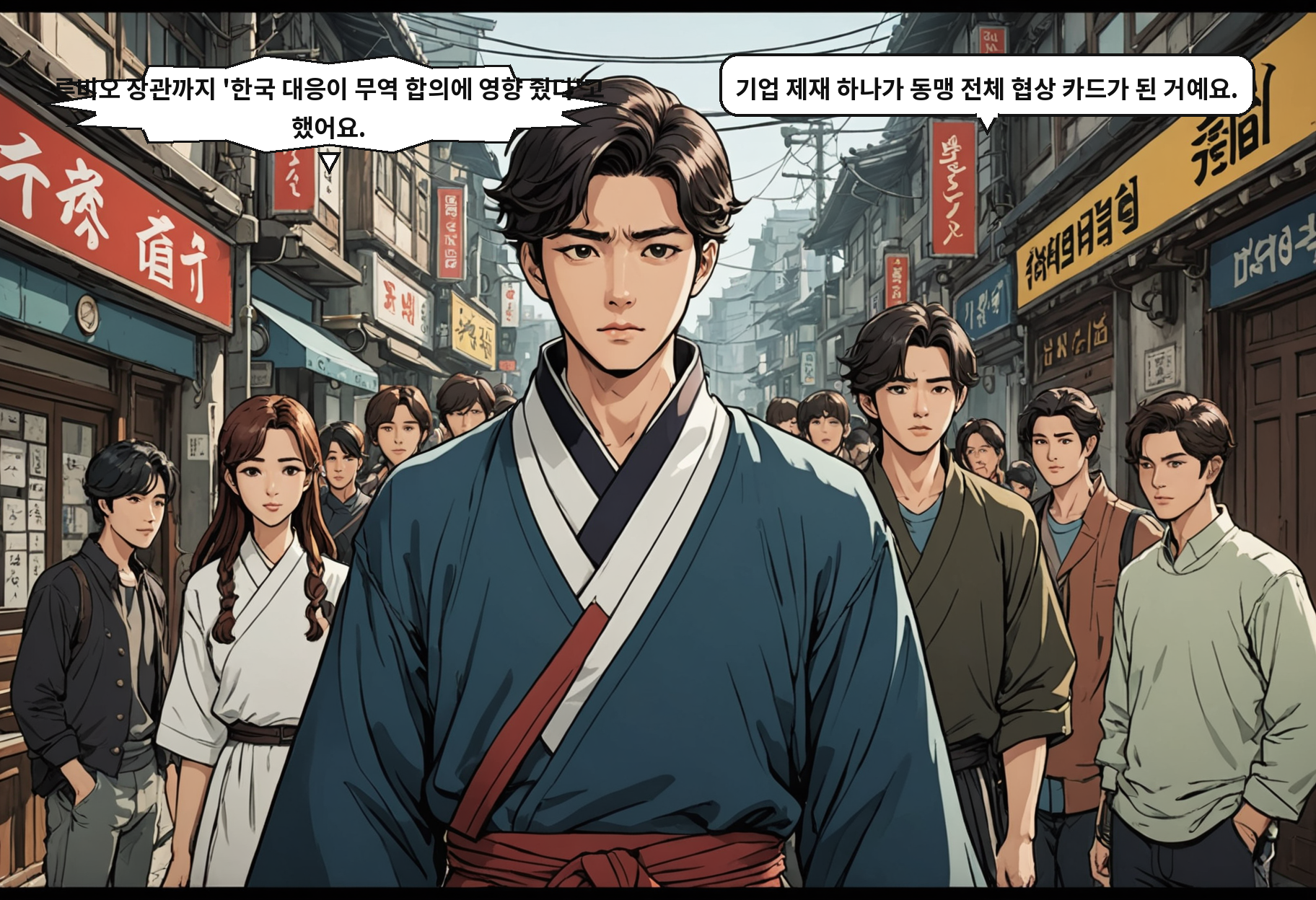 A: 루비오 장관까지 '한국 대응이 무역 합의에 영향 줬다'고 했어요. B: 기업 제재 하나가 동맹 전체 협상 카드가 된 거예요.