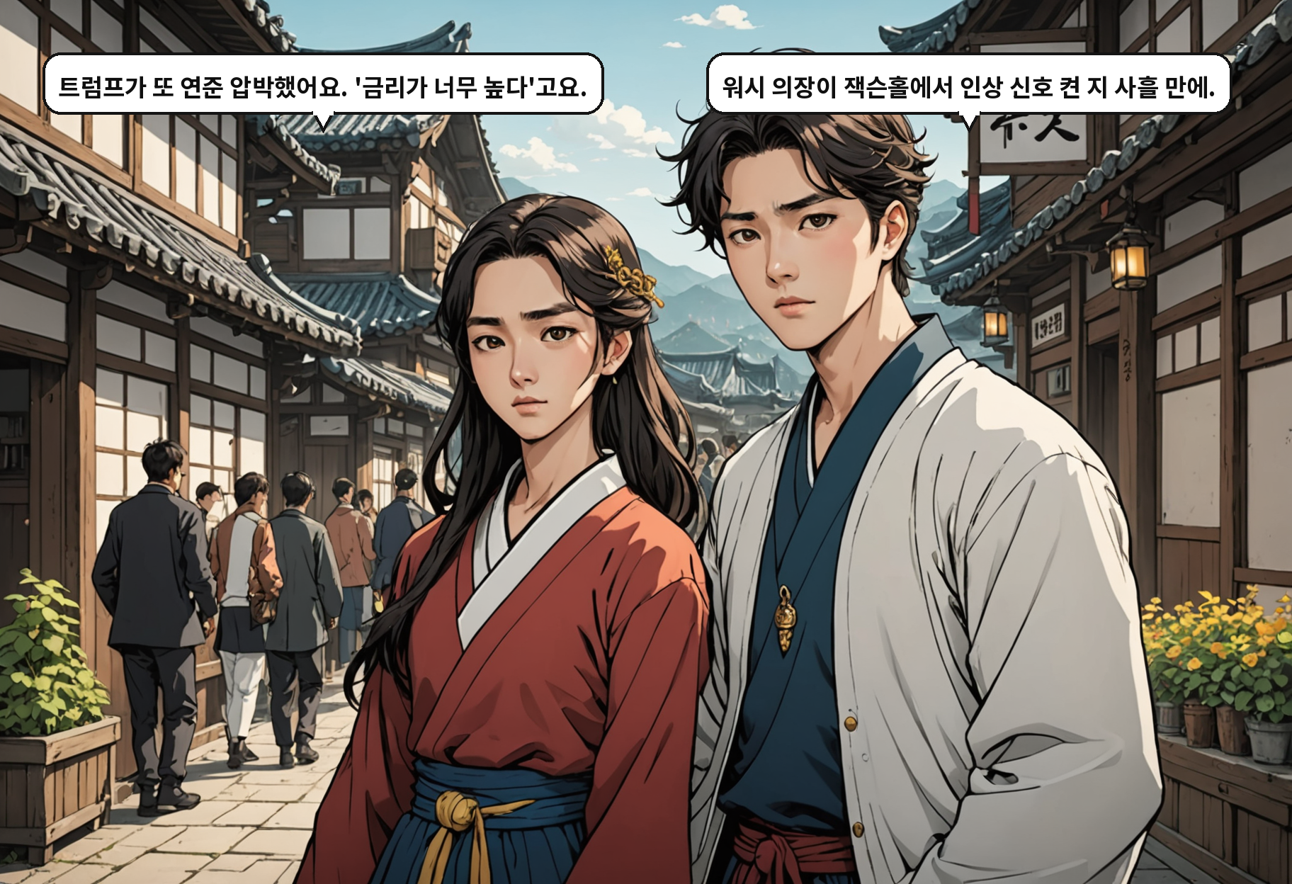 A: 트럼프가 또 연준 압박했어요. '금리가 너무 높다'고요. B: 워시 의장이 잭슨홀에서 인상 신호 켠 지 사흘 만에.