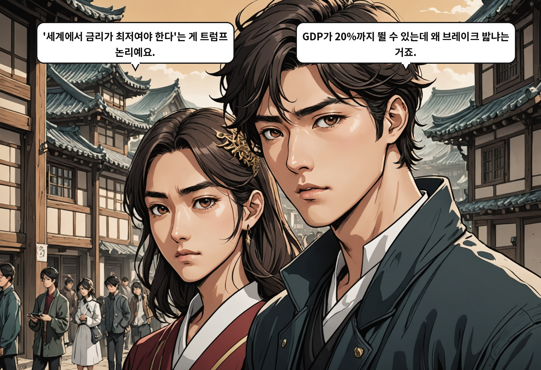 A: '세계에서 금리가 최저여야 한다'는 게 트럼프 논리예요. B: GDP가 20%까지 뛸 수 있는데 왜 브레이크 밟냐는 거죠.
