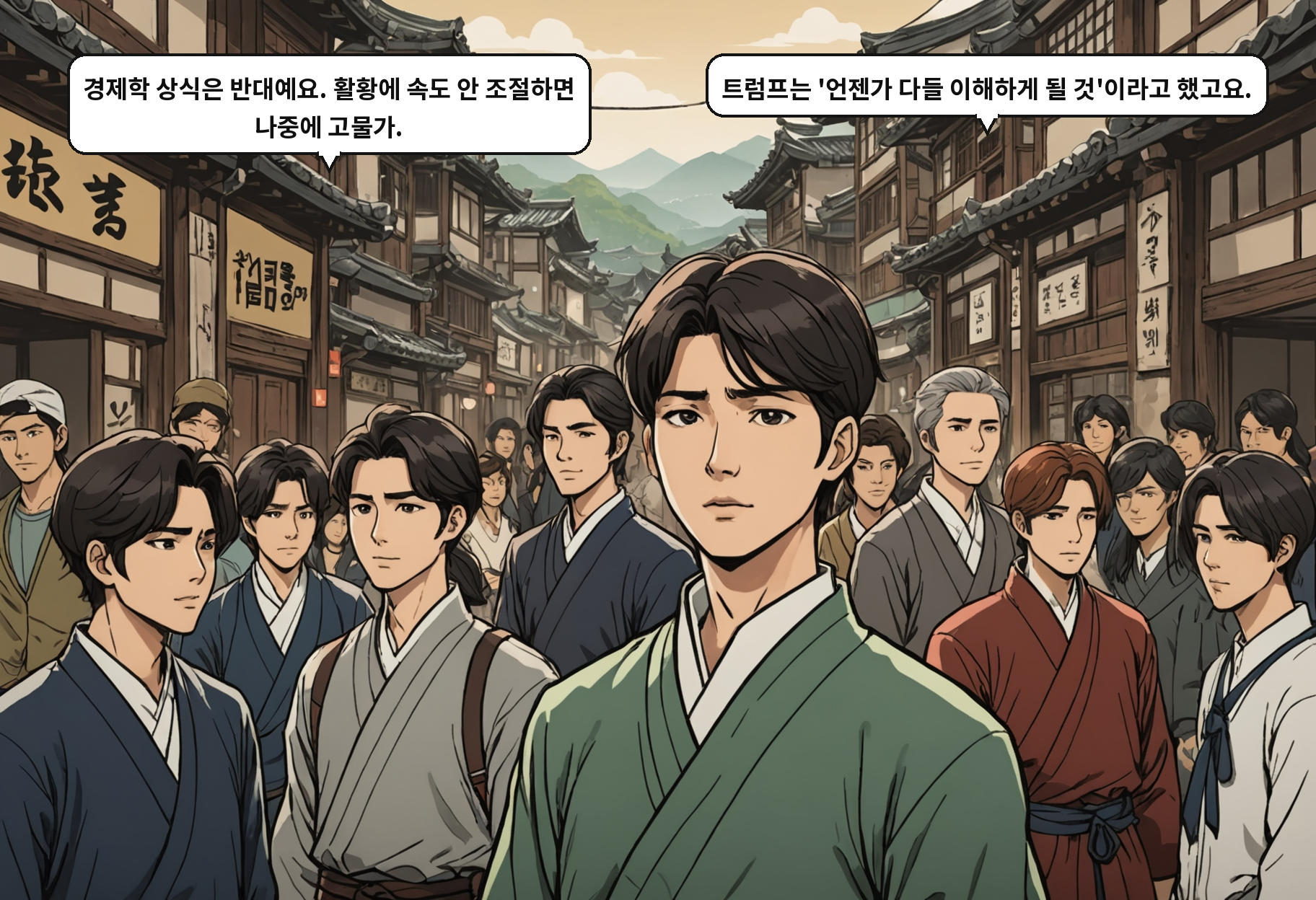 B: 경제학 상식은 반대예요. 활황에 속도 안 조절하면 나중에 고물가. A: 트럼프는 '언젠가 다들 이해하게 될 것'이라고 했고요.