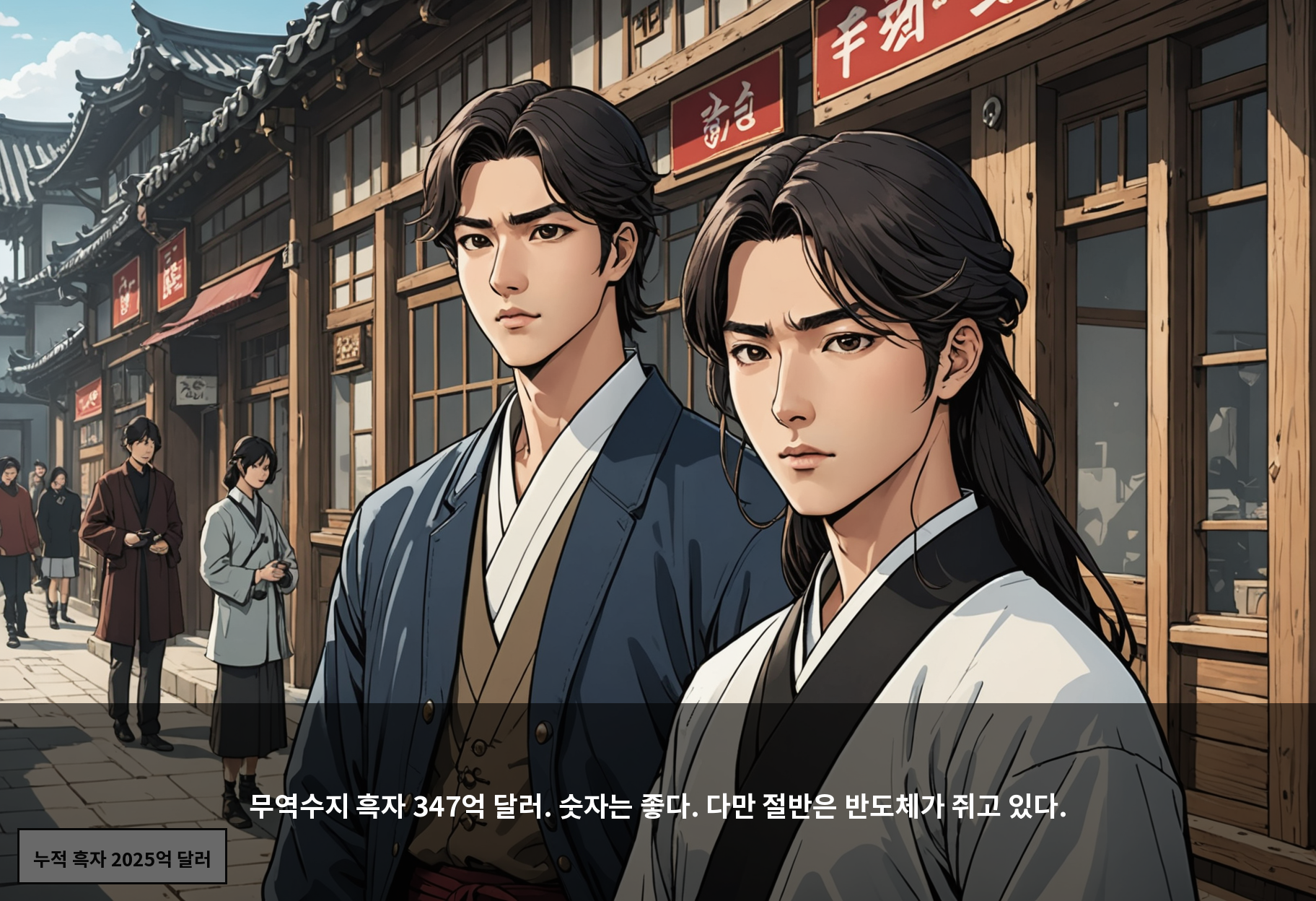 무역수지 흑자 347억 달러. 숫자는 좋다. 다만 절반은 반도체가 쥐고 있다.