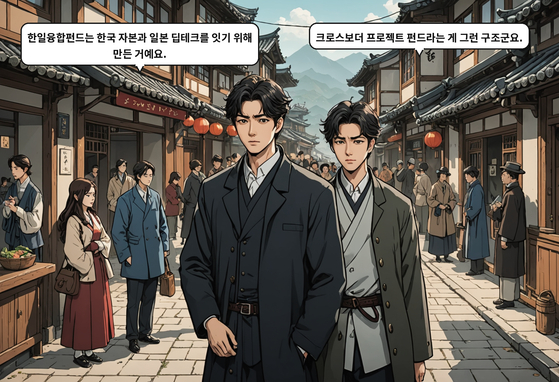 B: 한일융합펀드는 한국 자본과 일본 딥테크를 잇기 위해 만든 거예요. A: 크로스보더 프로젝트 펀드라는 게 그런 구조군요.