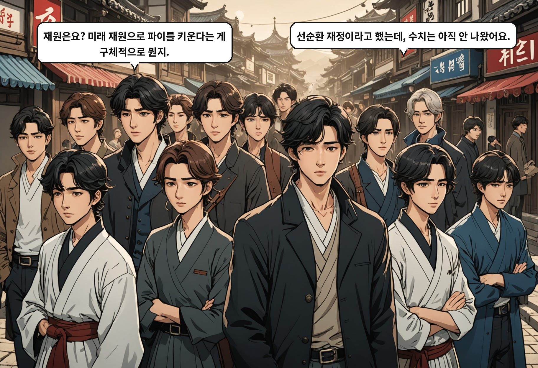 A: 재원은요? 미래 재원으로 파이를 키운다는 게 구체적으로 뭔지. B: 선순환 재정이라고 했는데, 수치는 아직 안 나왔어요.