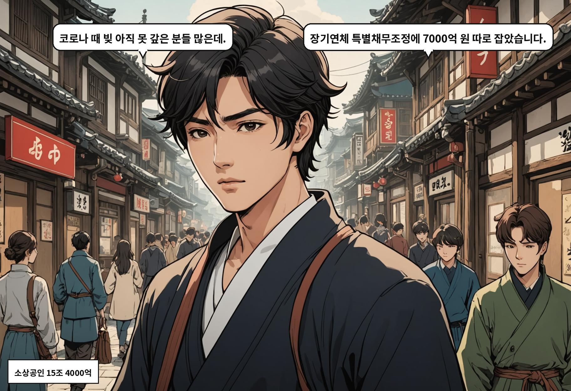 B: 코로나 때 빚 아직 못 갚은 분들 많은데. A: 장기연체 특별채무조정에 7000억 원 따로 잡았습니다.