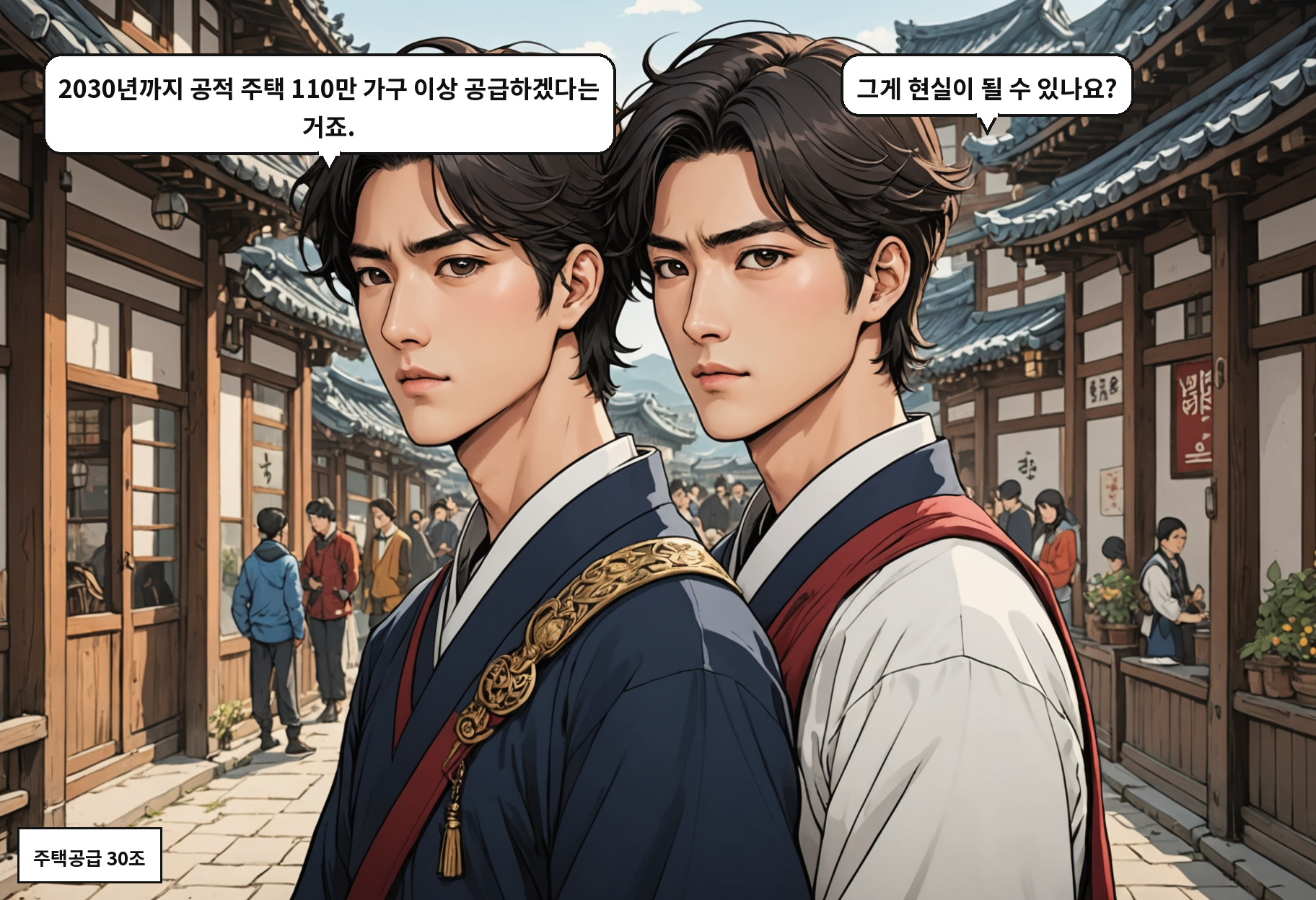 B: 2030년까지 공적 주택 110만 가구 이상 공급하겠다는 거죠. A: 그게 현실이 될 수 있나요?