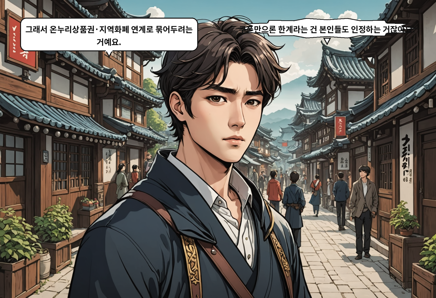 B: 그래서 온누리상품권·지역화폐 연계로 묶어두려는 거예요. A: 쿠폰만으론 한계라는 건 본인들도 인정하는 거잖아요.