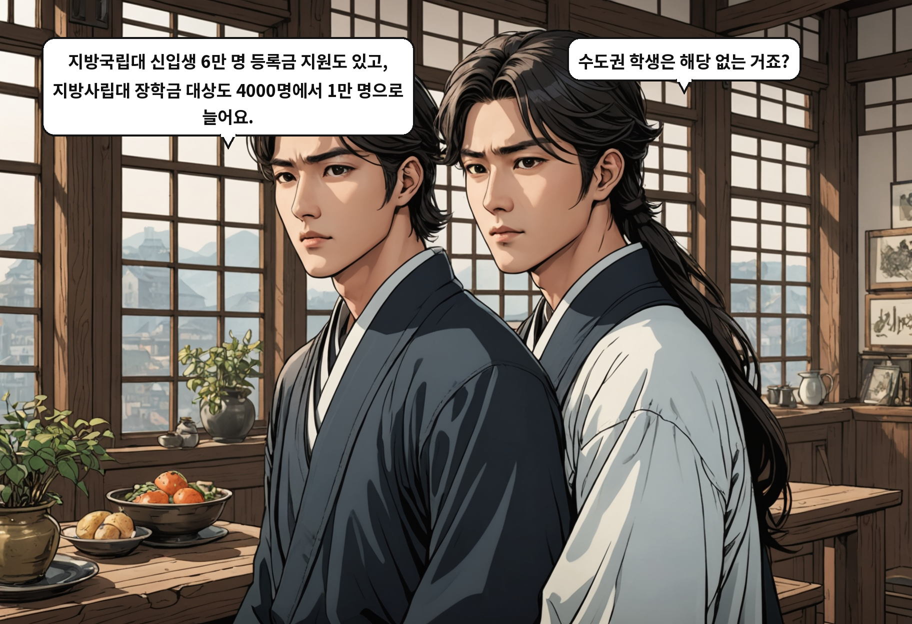 B: 지방국립대 신입생 6만 명 등록금 지원도 있고, 지방사립대 장학금 대상도 4000명에서 1만 명으로 늘어요. A: 수도권 학생은 해당 없는 거죠?