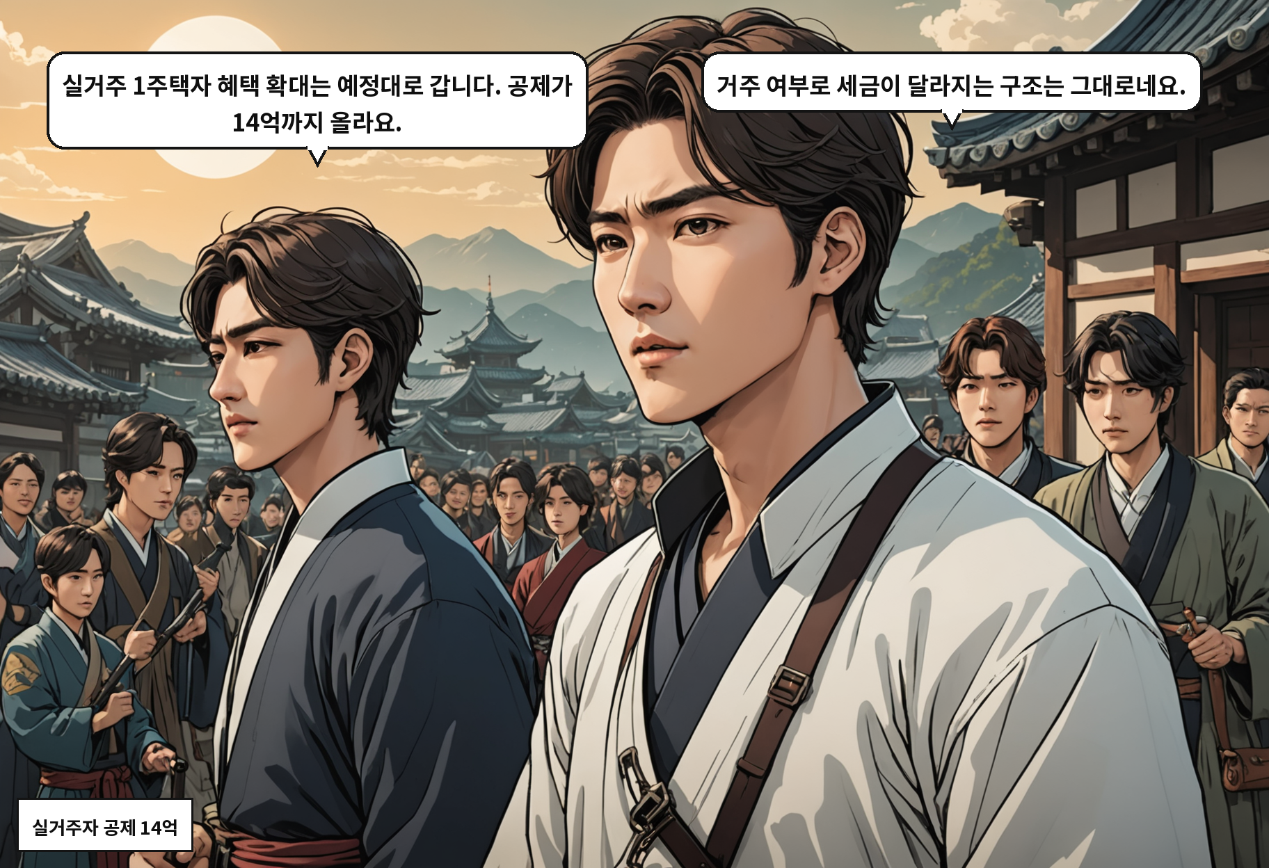 B: 실거주 1주택자 혜택 확대는 예정대로 갑니다. 공제가 14억까지 올라요. A: 거주 여부로 세금이 달라지는 구조는 그대로네요.