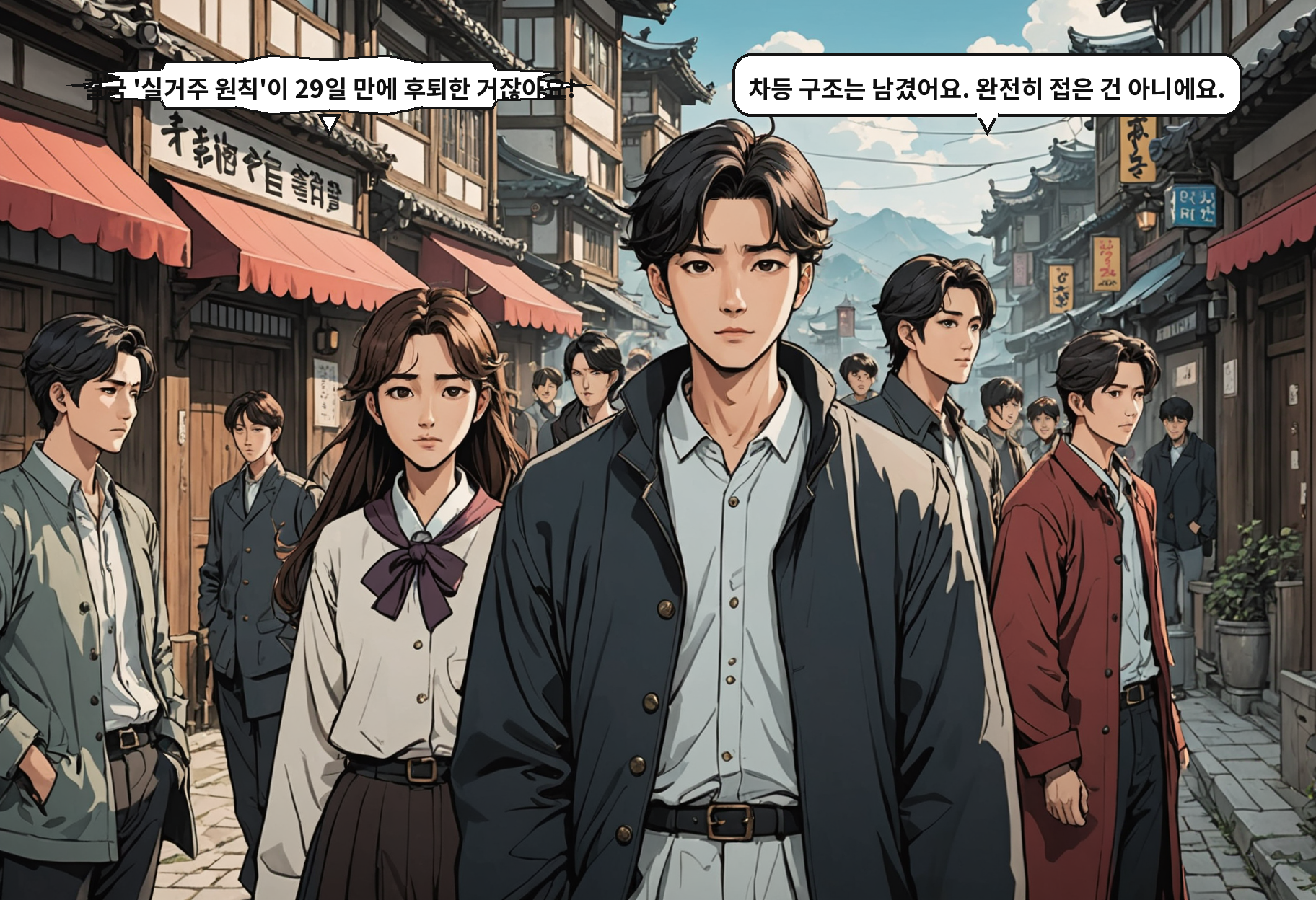 A: 결국 '실거주 원칙'이 29일 만에 후퇴한 거잖아요! B: 차등 구조는 남겼어요. 완전히 접은 건 아니에요.