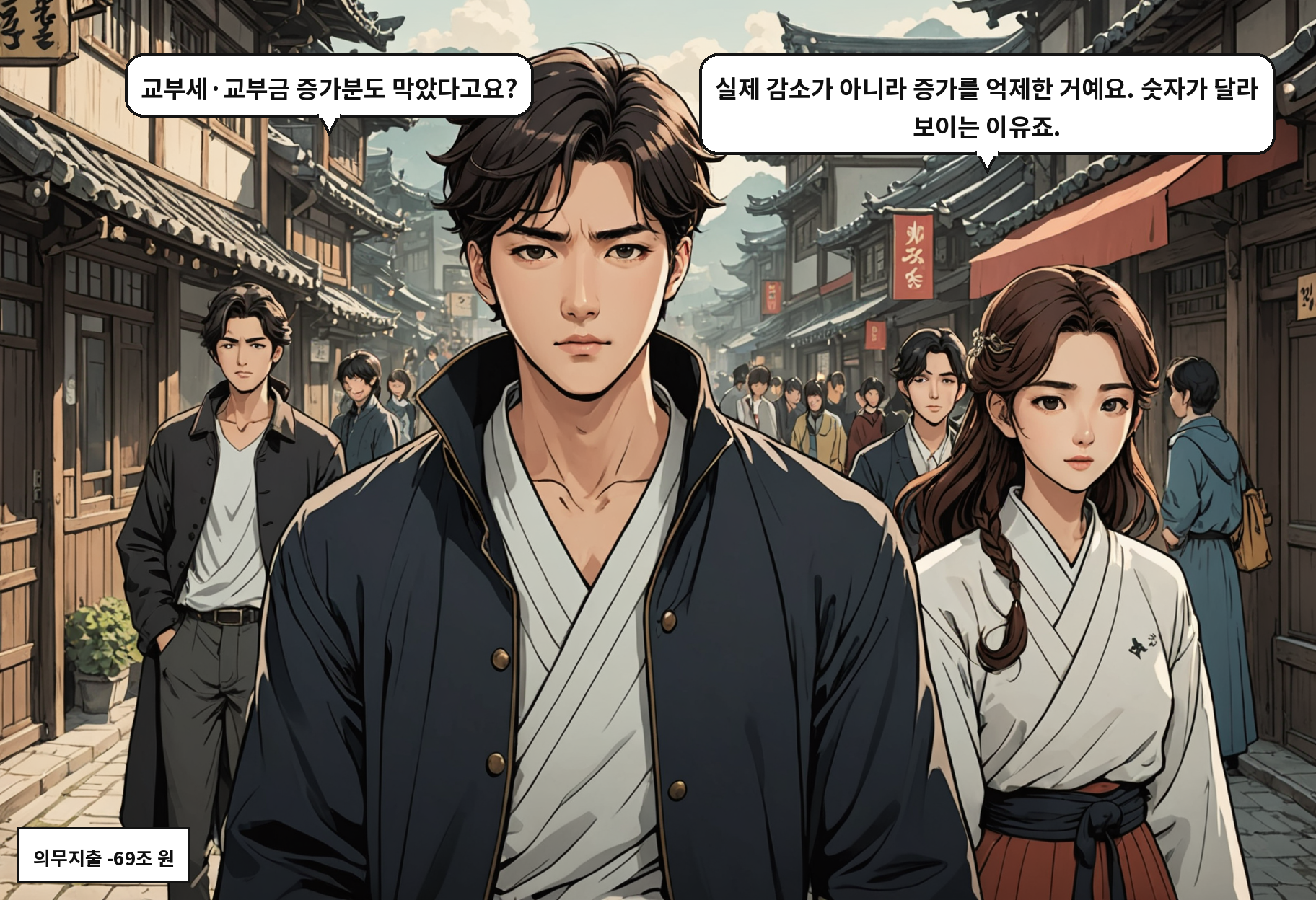 A: 교부세·교부금 증가분도 막았다고요? B: 실제 감소가 아니라 증가를 억제한 거예요. 숫자가 달라 보이는 이유죠.