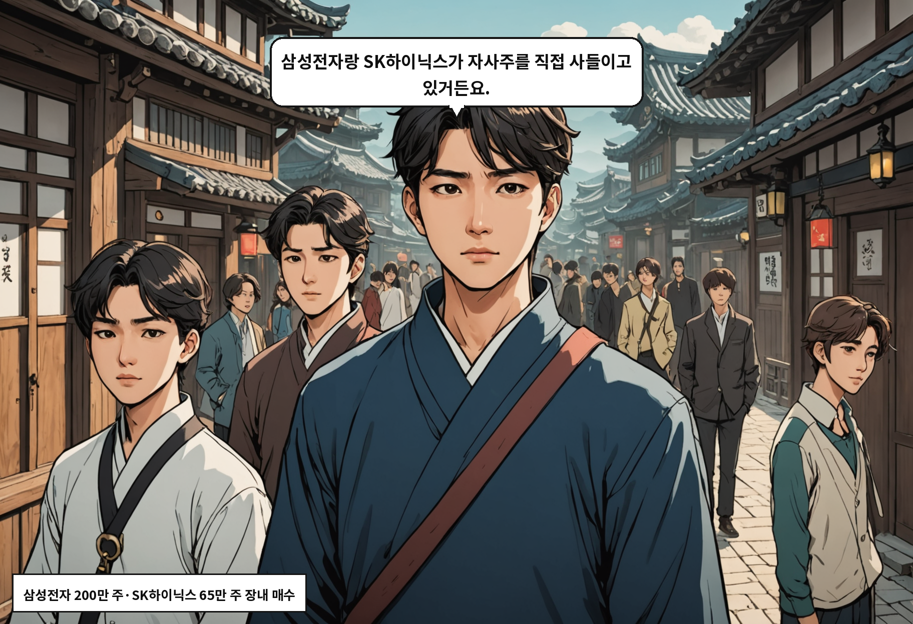 A: 삼성전자랑 SK하이닉스가 자사주를 직접 사들이고 있거든요.