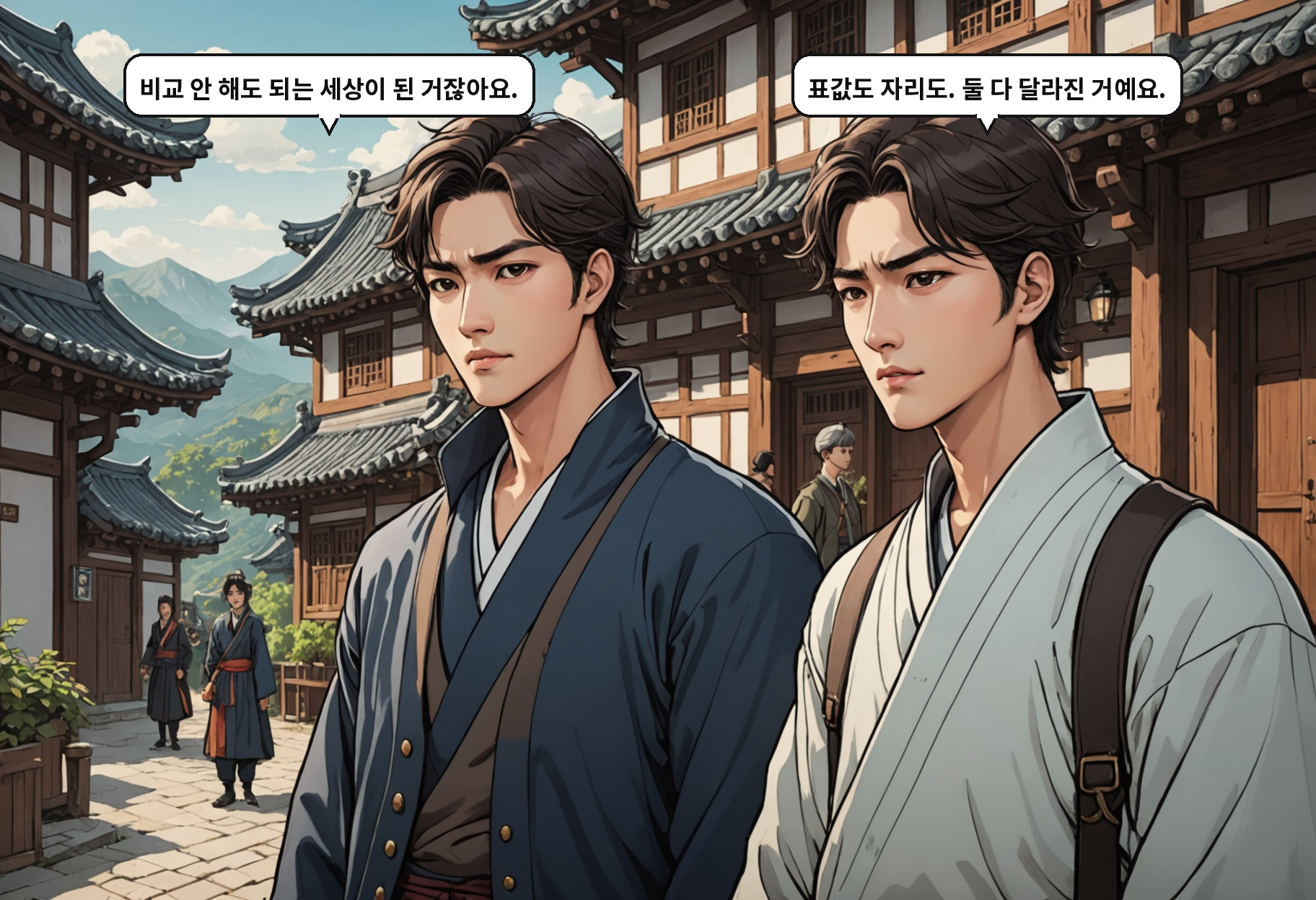 A: 비교 안 해도 되는 세상이 된 거잖아요. B: 표값도 자리도. 둘 다 달라진 거예요.