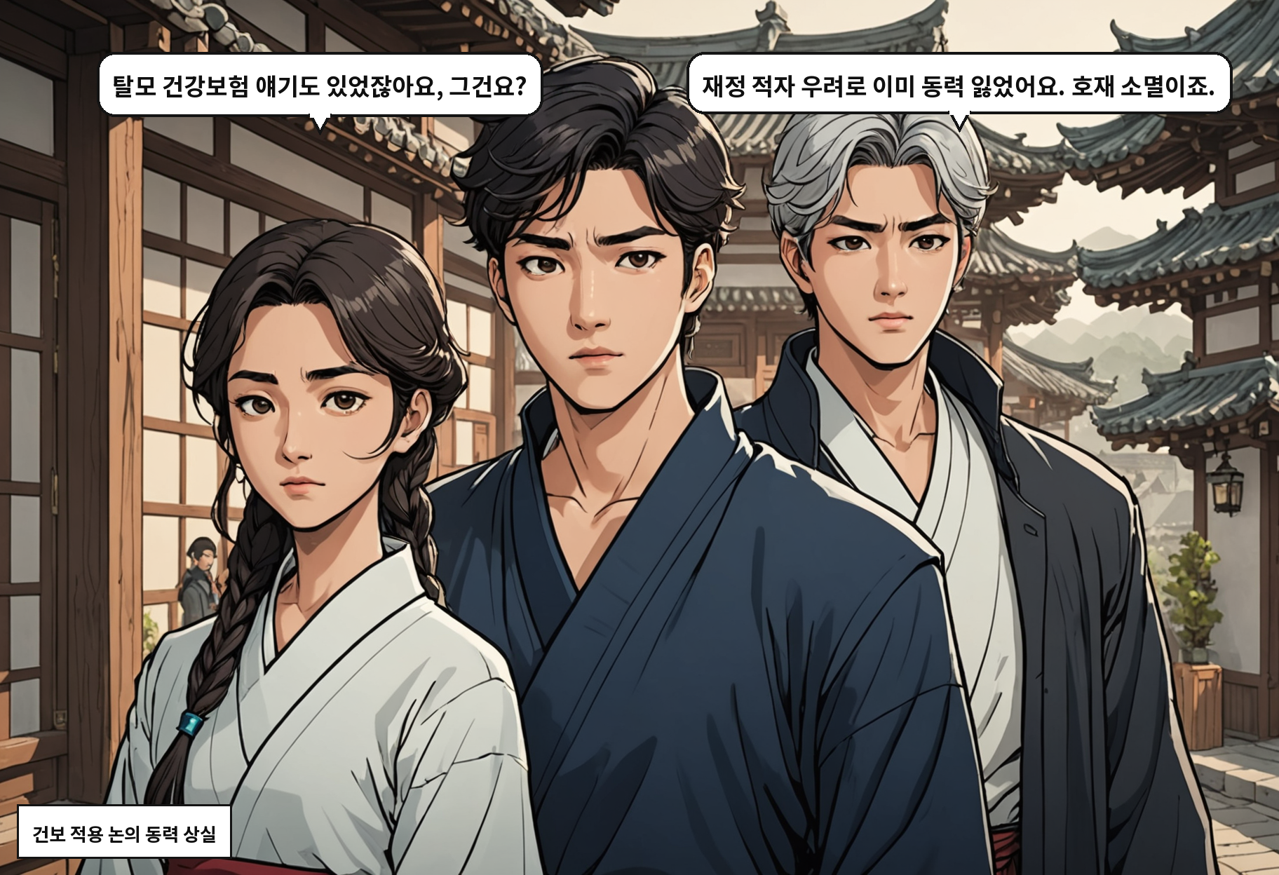 B: 탈모 건강보험 얘기도 있었잖아요, 그건요? A: 재정 적자 우려로 이미 동력 잃었어요. 호재 소멸이죠.