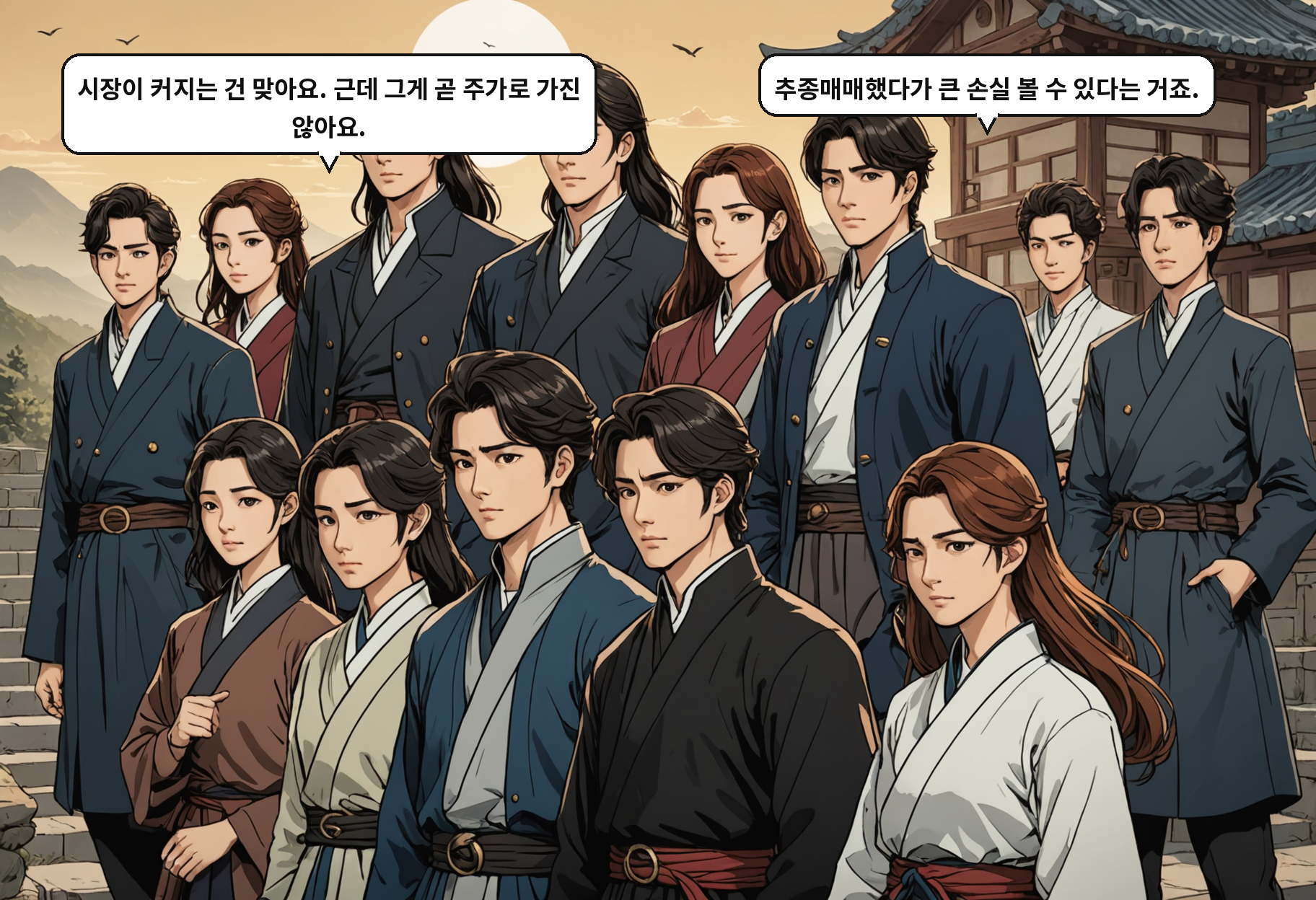 A: 시장이 커지는 건 맞아요. 근데 그게 곧 주가로 가진 않아요. B: 추종매매했다가 큰 손실 볼 수 있다는 거죠.