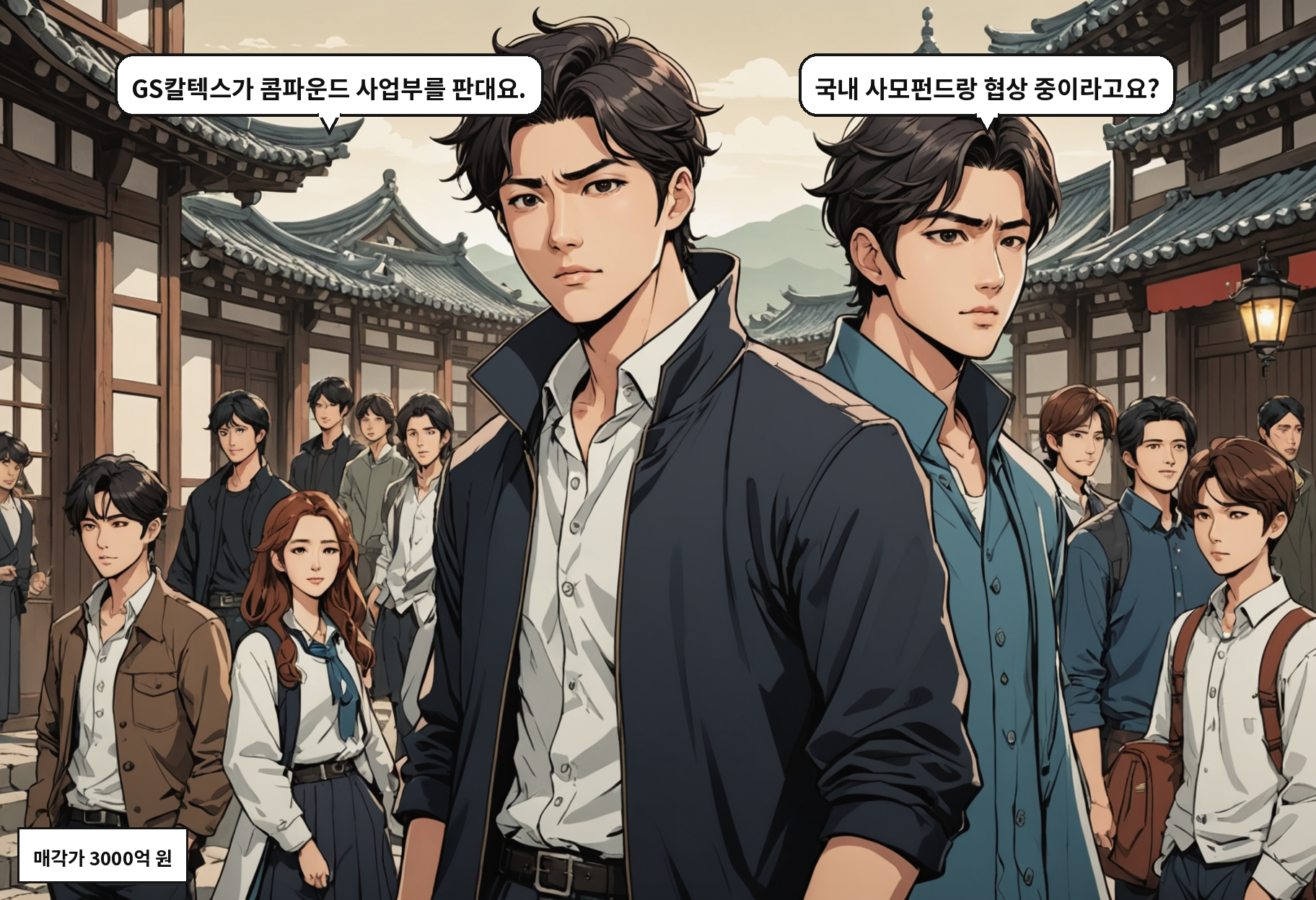 B: GS칼텍스가 콤파운드 사업부를 판대요. A: 국내 사모펀드랑 협상 중이라고요?