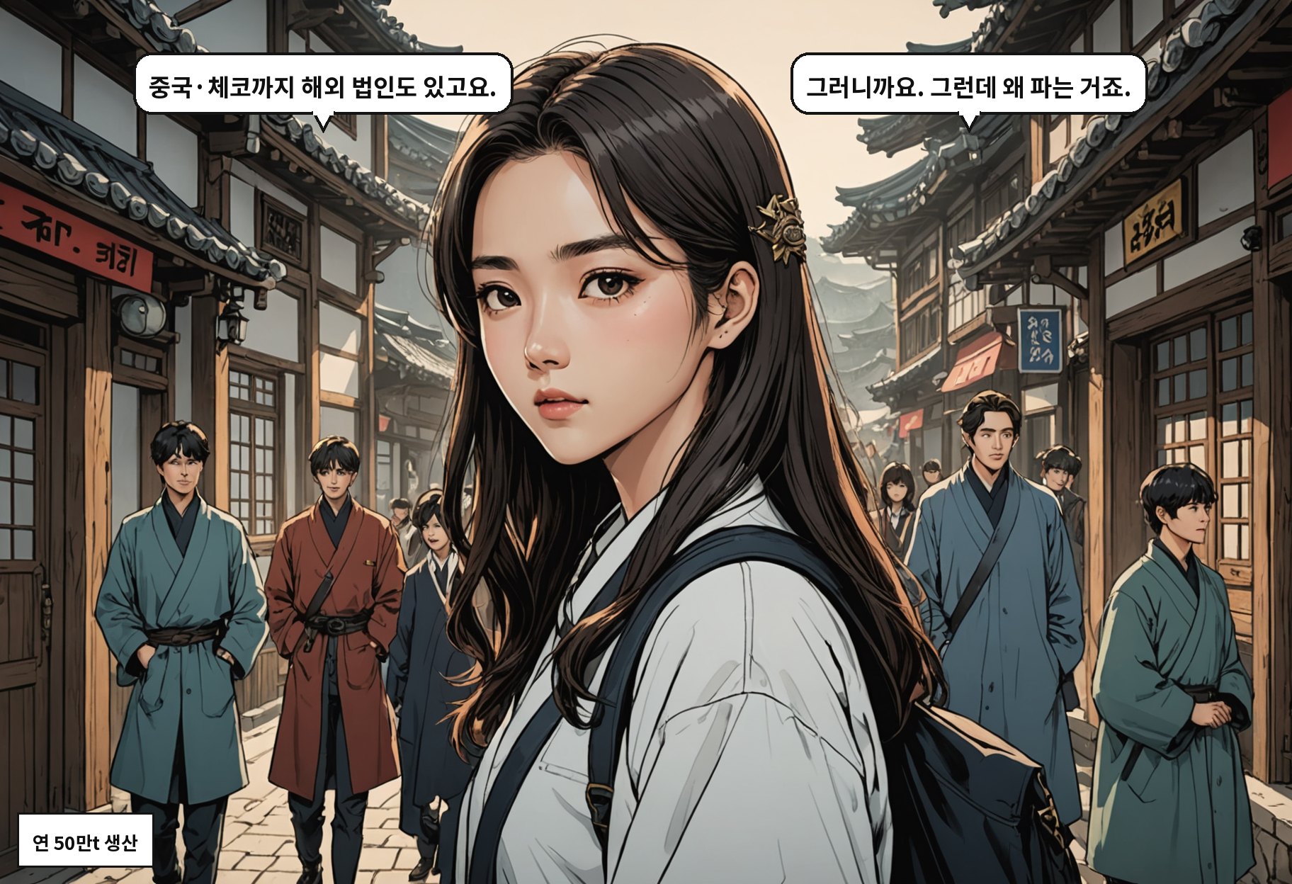 B: 중국·체코까지 해외 법인도 있고요. A: 그러니까요. 그런데 왜 파는 거죠.