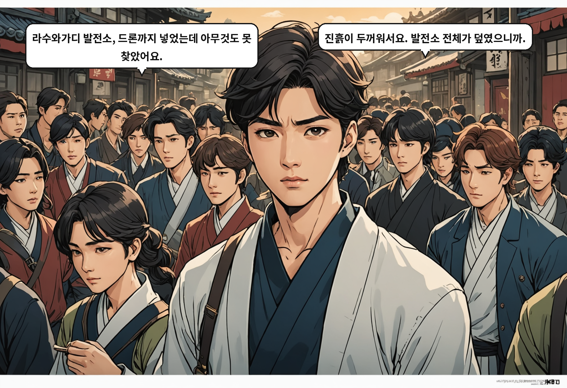 B: 라수와가디 발전소, 드론까지 넣었는데 아무것도 못 찾았어요. A: 진흙이 두꺼워서요. 발전소 전체가 덮였으니까.
