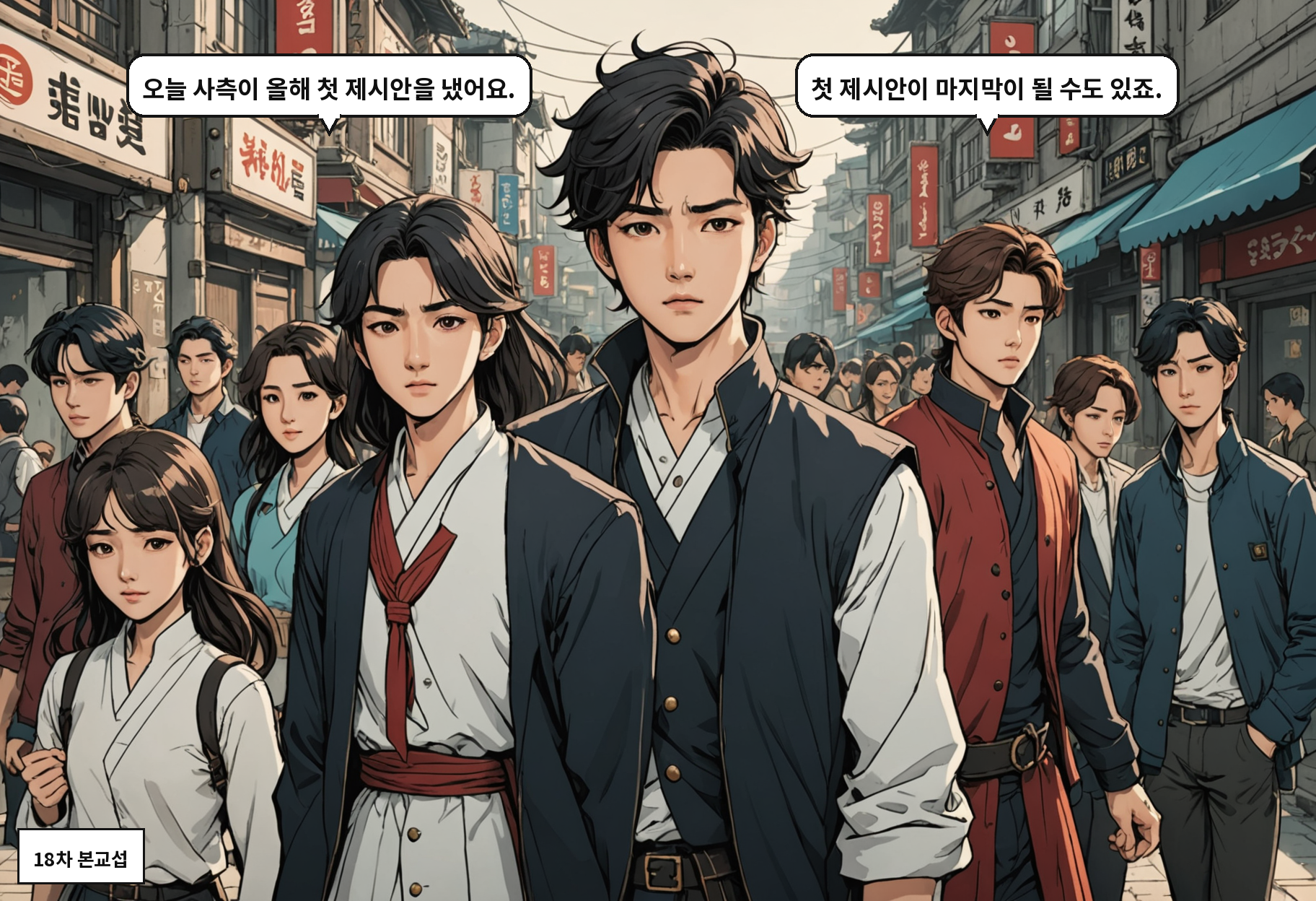 B: 오늘 사측이 올해 첫 제시안을 냈어요. A: 첫 제시안이 마지막이 될 수도 있죠.