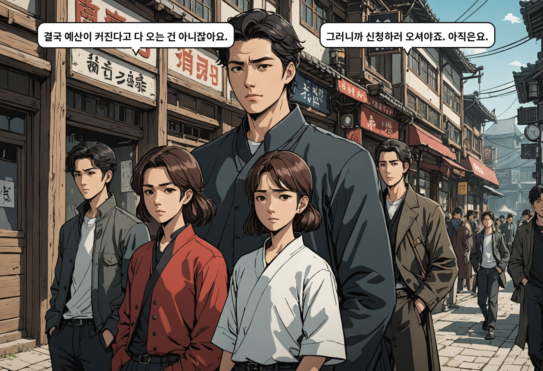 B: 결국 예산이 커진다고 다 오는 건 아니잖아요. A: 그러니까 신청하러 오셔야죠. 아직은요.