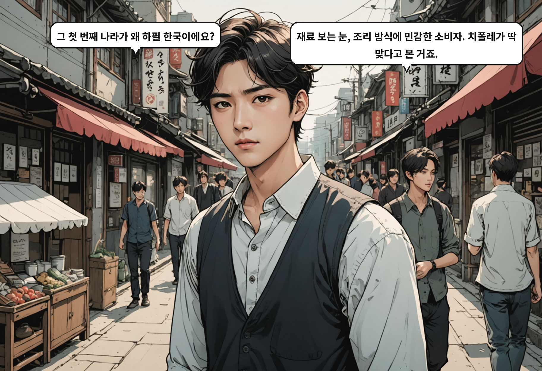 A: 그 첫 번째 나라가 왜 하필 한국이에요? B: 재료 보는 눈, 조리 방식에 민감한 소비자. 치폴레가 딱 맞다고 본 거죠.