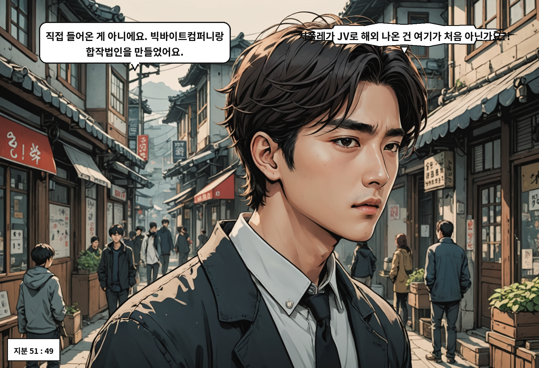 B: 직접 들어온 게 아니에요. 빅바이트컴퍼니랑 합작법인을 만들었어요. A: 치폴레가 JV로 해외 나온 건 여기가 처음 아닌가요?!