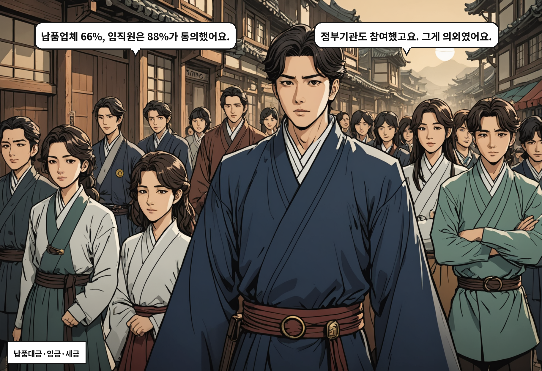 A: 납품업체 66%, 임직원은 88%가 동의했어요. B: 정부기관도 참여했고요. 그게 의외였어요.