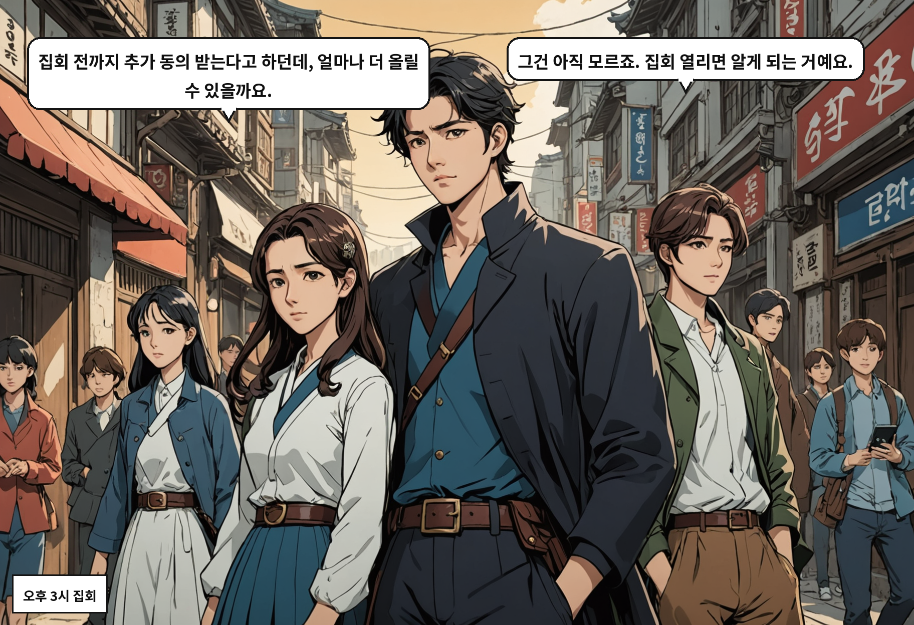 A: 집회 전까지 추가 동의 받는다고 하던데, 얼마나 더 올릴 수 있을까요. B: 그건 아직 모르죠. 집회 열리면 알게 되는 거예요.