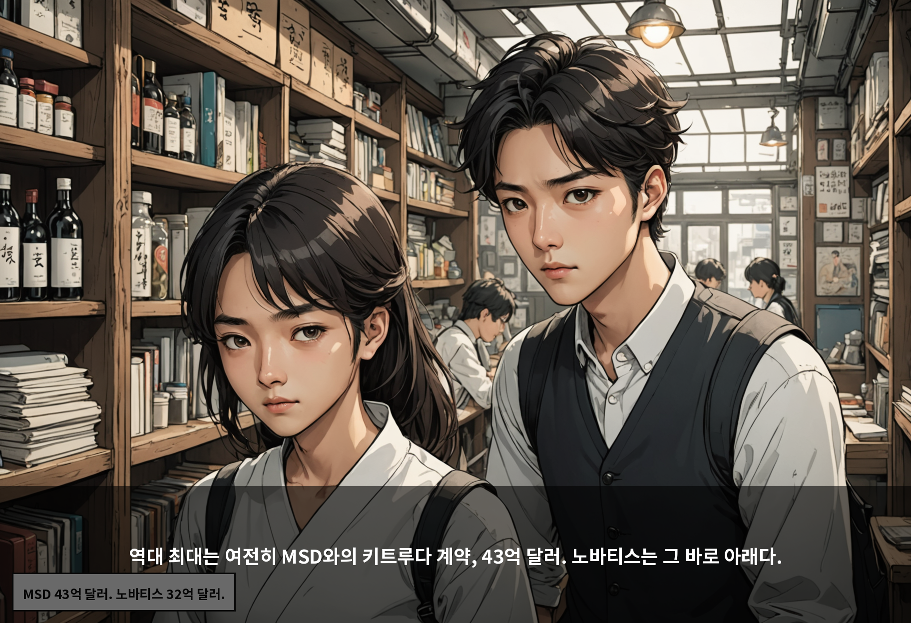 역대 최대는 여전히 MSD와의 키트루다 계약, 43억 달러. 노바티스는 그 바로 아래다.
