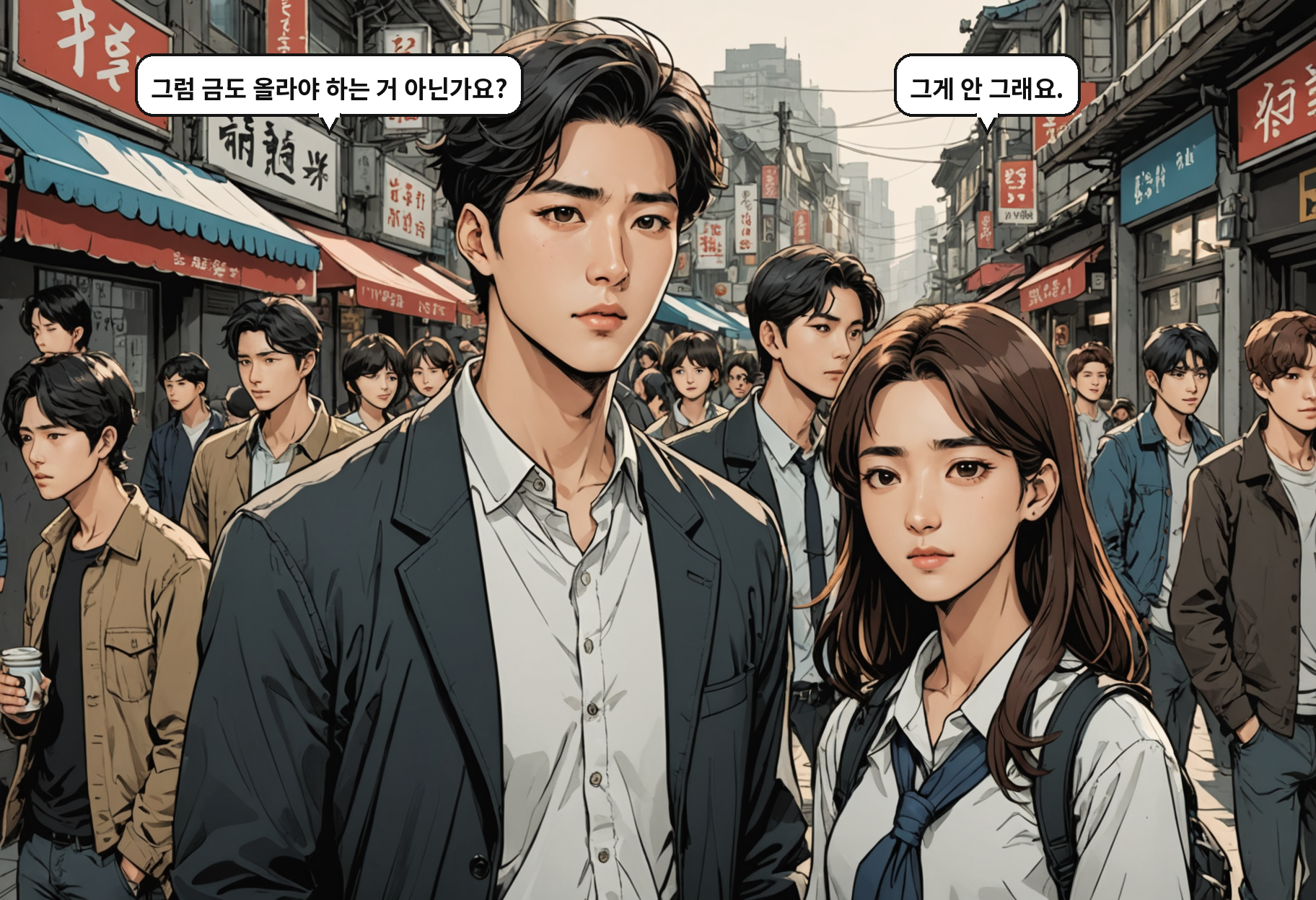 A: 그럼 금도 올라야 하는 거 아닌가요? B: 그게 안 그래요.