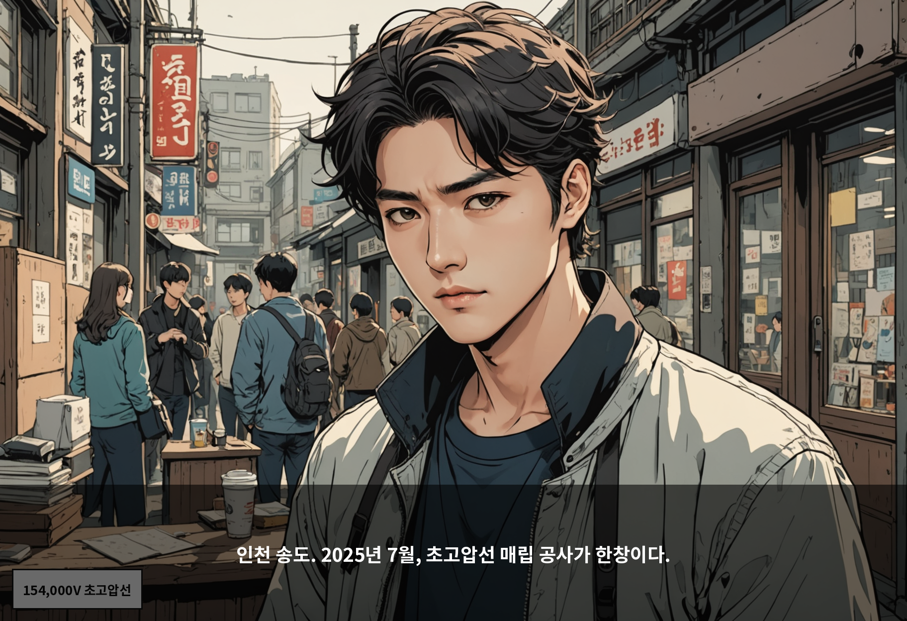 인천 송도. 2025년 7월, 초고압선 매립 공사가 한창이다.