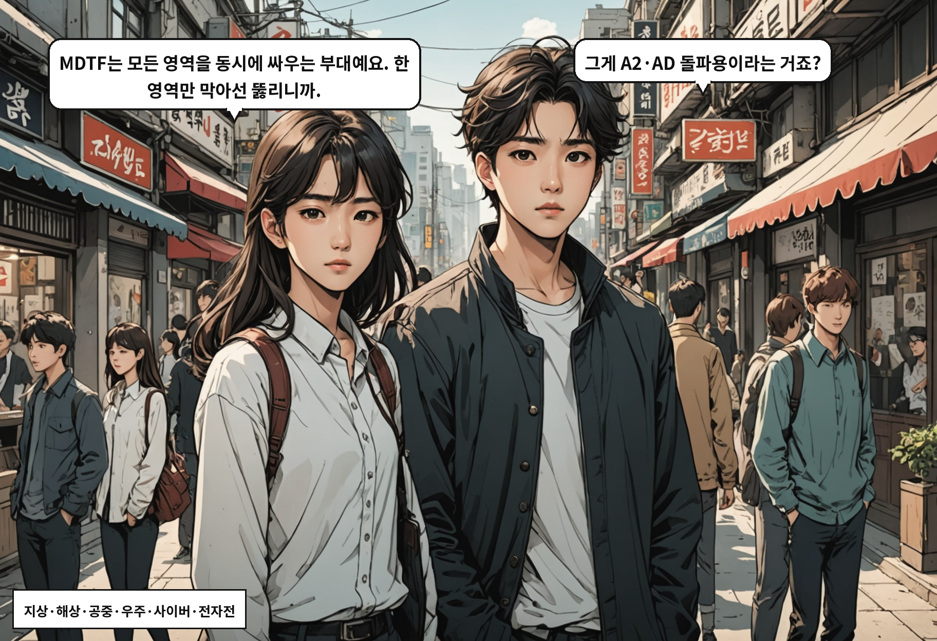 B: MDTF는 모든 영역을 동시에 싸우는 부대예요. 한 영역만 막아선 뚫리니까. A: 그게 A2·AD 돌파용이라는 거죠?