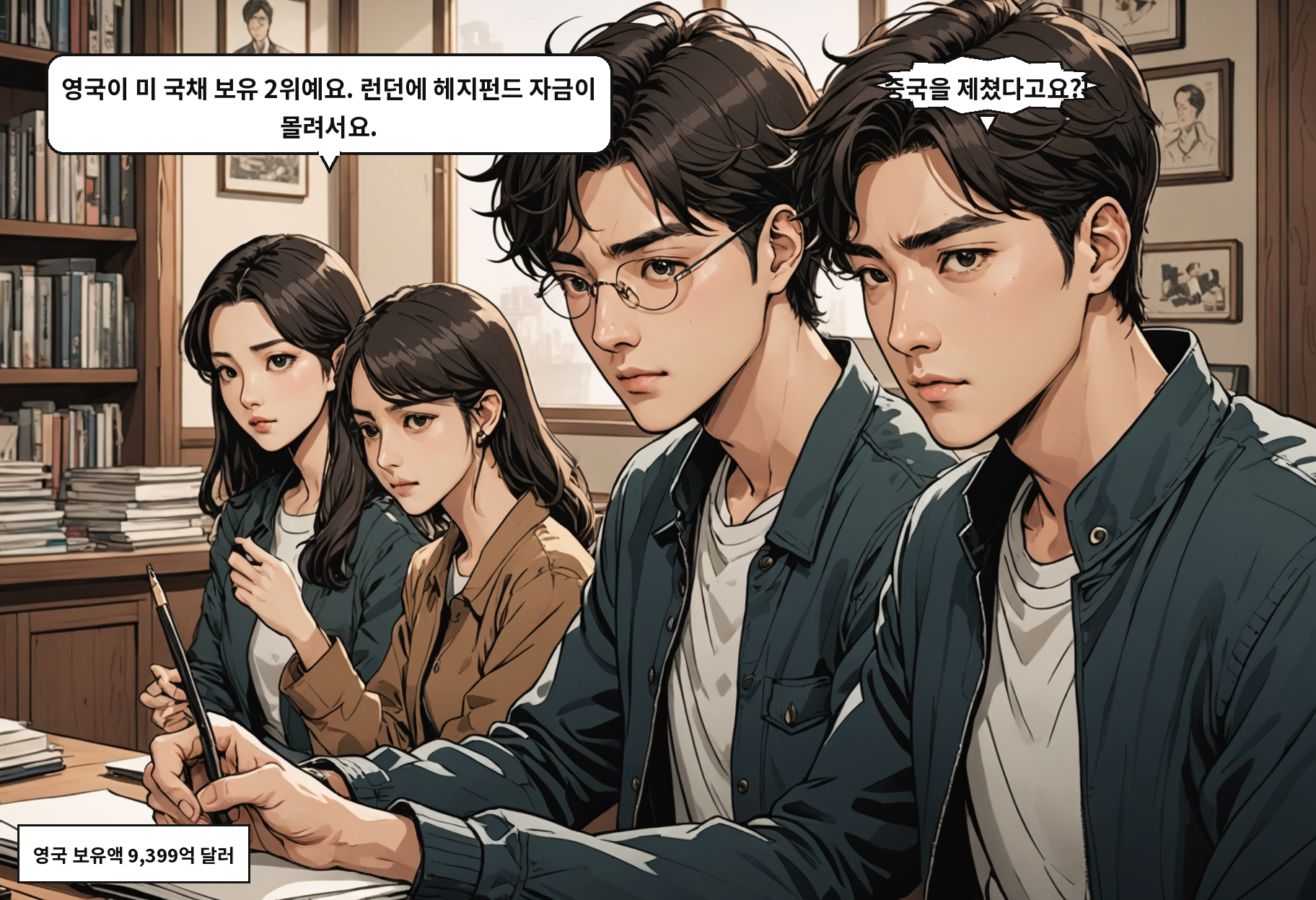 A: 영국이 미 국채 보유 2위예요. 런던에 헤지펀드 자금이 몰려서요. B: 중국을 제쳤다고요?!