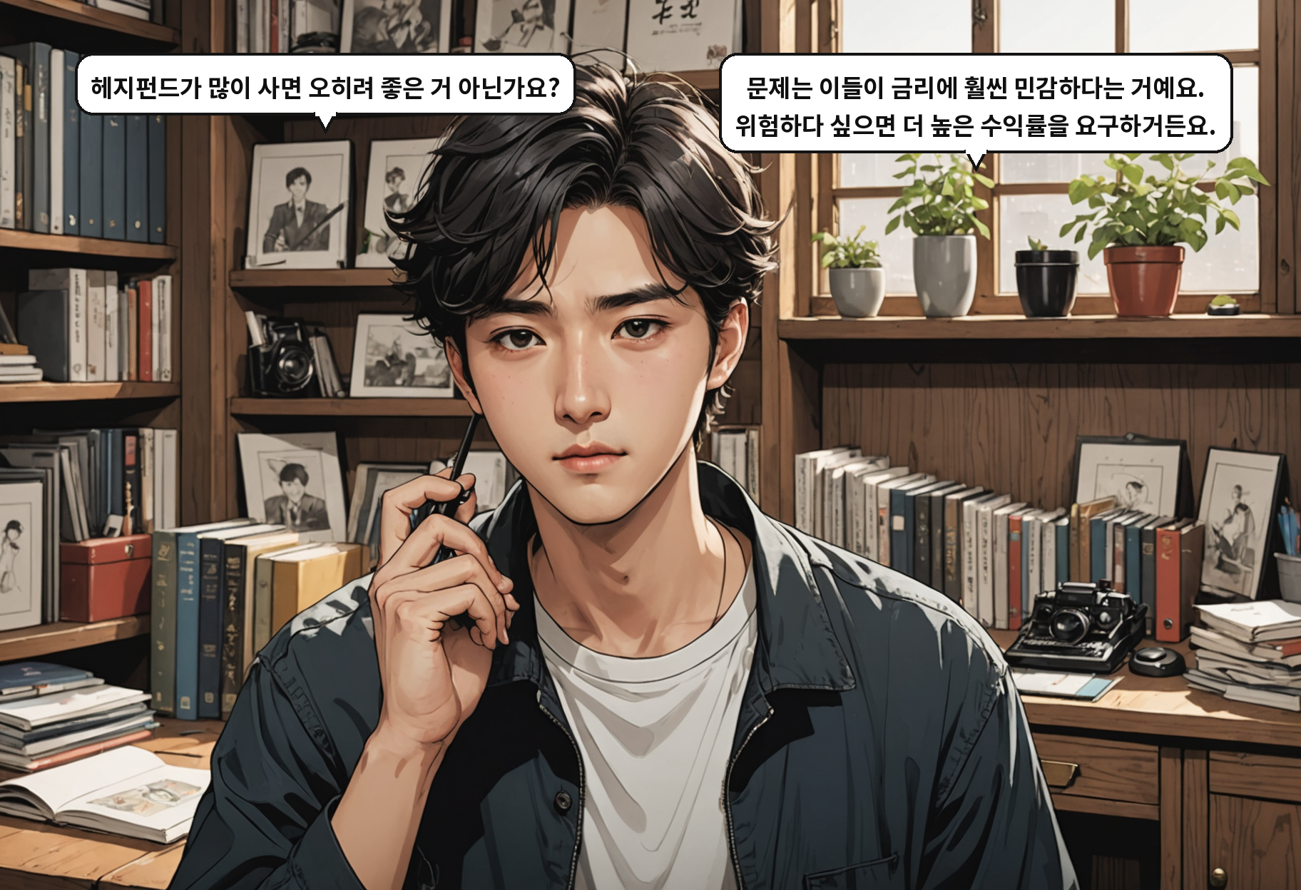 B: 헤지펀드가 많이 사면 오히려 좋은 거 아닌가요? A: 문제는 이들이 금리에 훨씬 민감하다는 거예요. 위험하다 싶으면 더 높은 수익률을 요구하거든요.