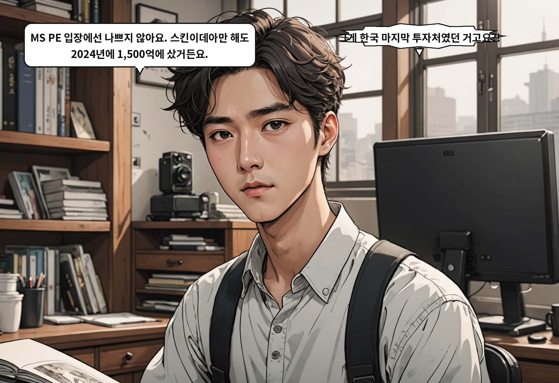 B: MS PE 입장에선 나쁘지 않아요. 스킨이데아만 해도 2024년에 1,500억에 샀거든요. A: 그게 한국 마지막 투자처였던 거고요?!