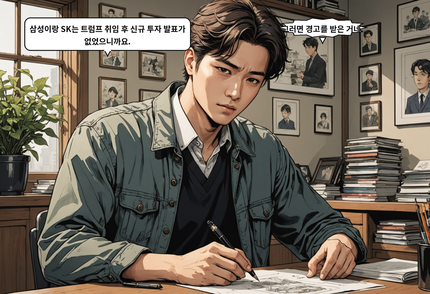 A: 삼성이랑 SK는 트럼프 취임 후 신규 투자 발표가 없었으니까요. B: 그러면 경고를 받은 거네.