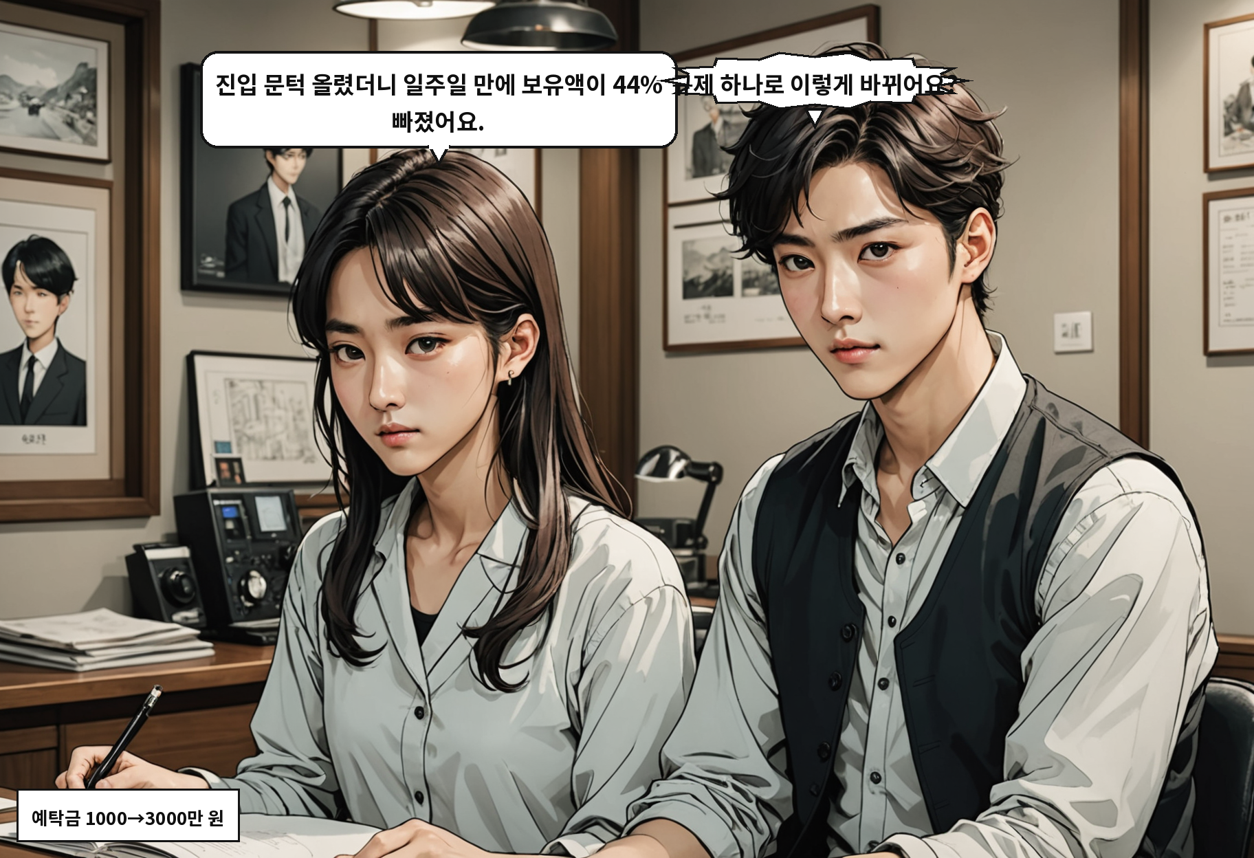 B: 진입 문턱 올렸더니 일주일 만에 보유액이 44% 빠졌어요. A: 규제 하나로 이렇게 바뀌어요?