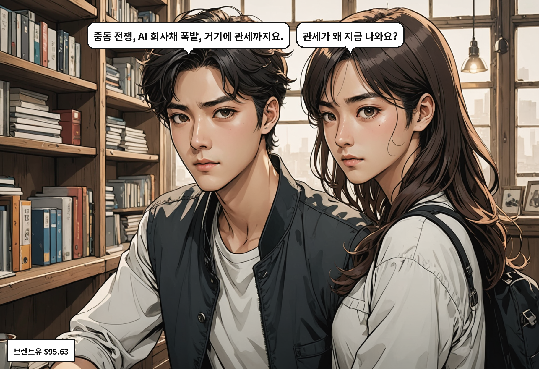 A: 중동 전쟁, AI 회사채 폭발, 거기에 관세까지요. B: 관세가 왜 지금 나와요?