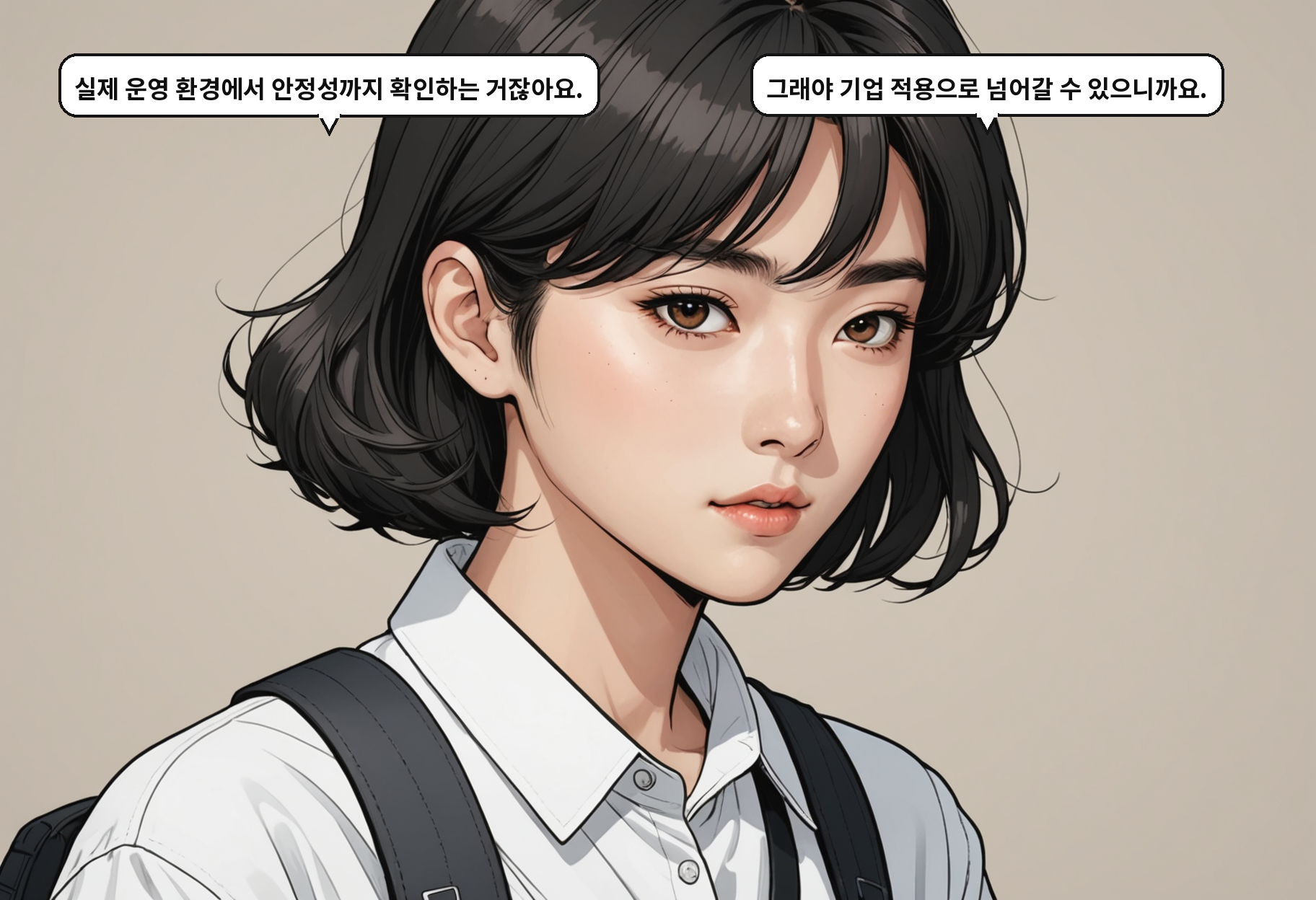 A: 실제 운영 환경에서 안정성까지 확인하는 거잖아요. B: 그래야 기업 적용으로 넘어갈 수 있으니까요.