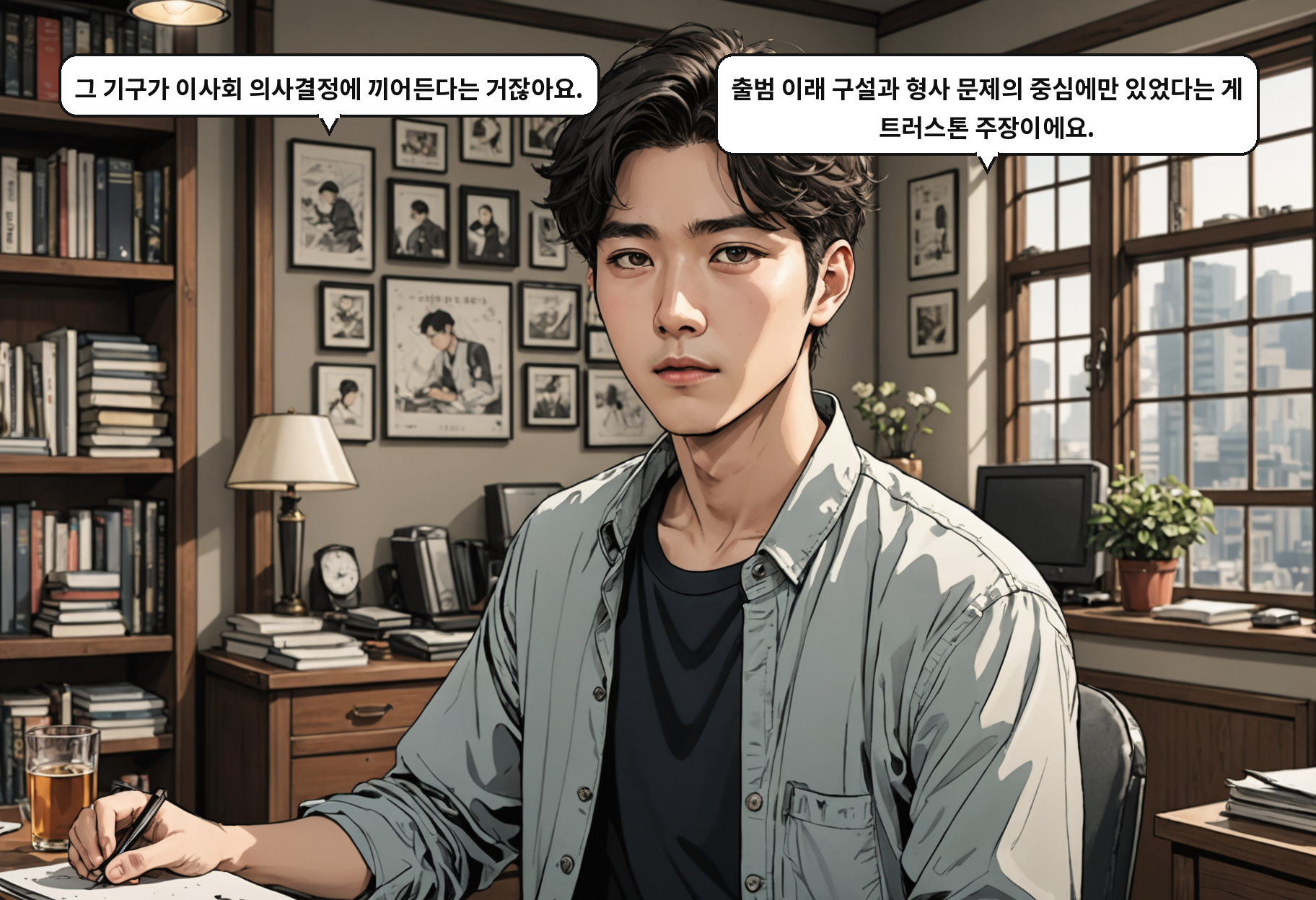 B: 그 기구가 이사회 의사결정에 끼어든다는 거잖아요. A: 출범 이래 구설과 형사 문제의 중심에만 있었다는 게 트러스톤 주장이에요.