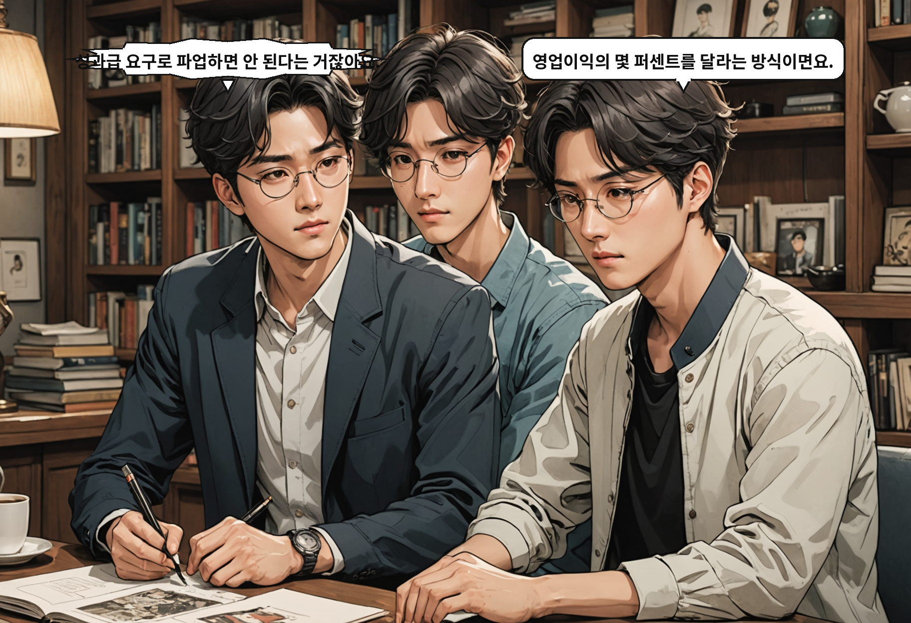 A: 노란봉투법 시행된 지 석 달도 안 됐는데 또 지침이요? B: 삼성전자 성과급 갈등, 반도체 특구 반대… 현장이 너무 흔들렸거든요.