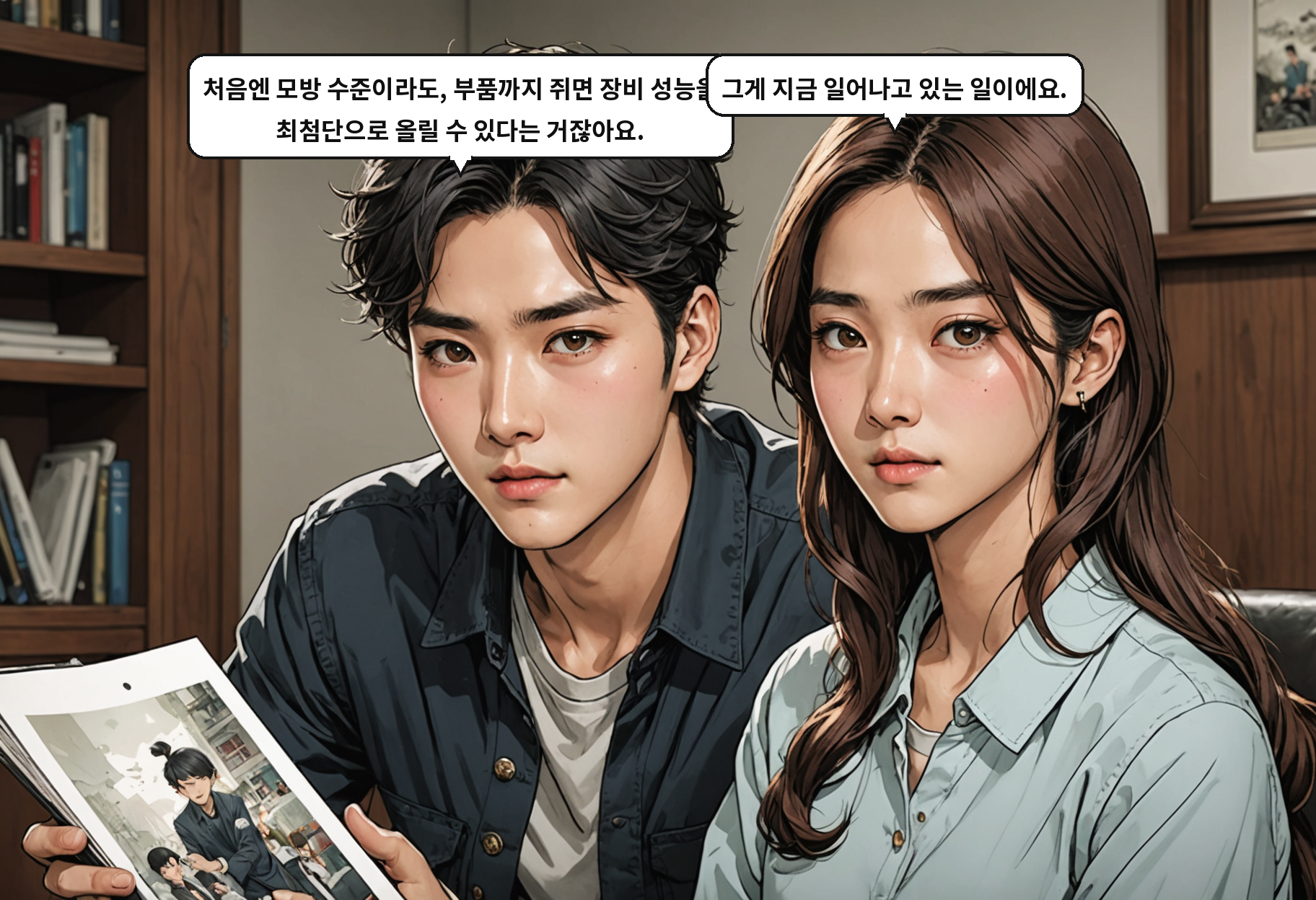 B: 처음엔 모방 수준이라도, 부품까지 쥐면 장비 성능을 최첨단으로 올릴 수 있다는 거잖아요. A: 그게 지금 일어나고 있는 일이에요.