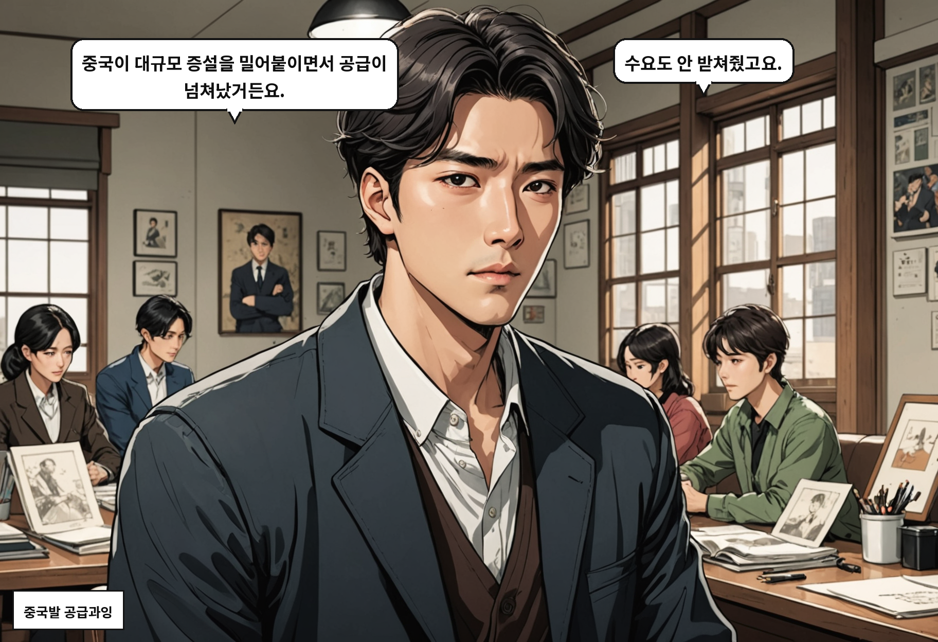 A: 중국이 대규모 증설을 밀어붙이면서 공급이 넘쳐났거든요. B: 수요도 안 받쳐줬고요.