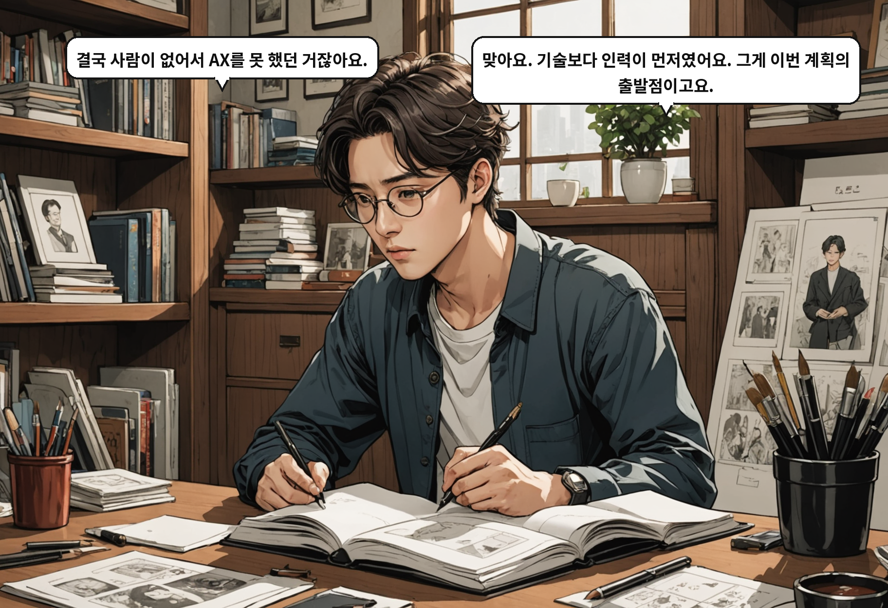 A: 결국 사람이 없어서 AX를 못 했던 거잖아요. B: 맞아요. 기술보다 인력이 먼저였어요. 그게 이번 계획의 출발점이고요.