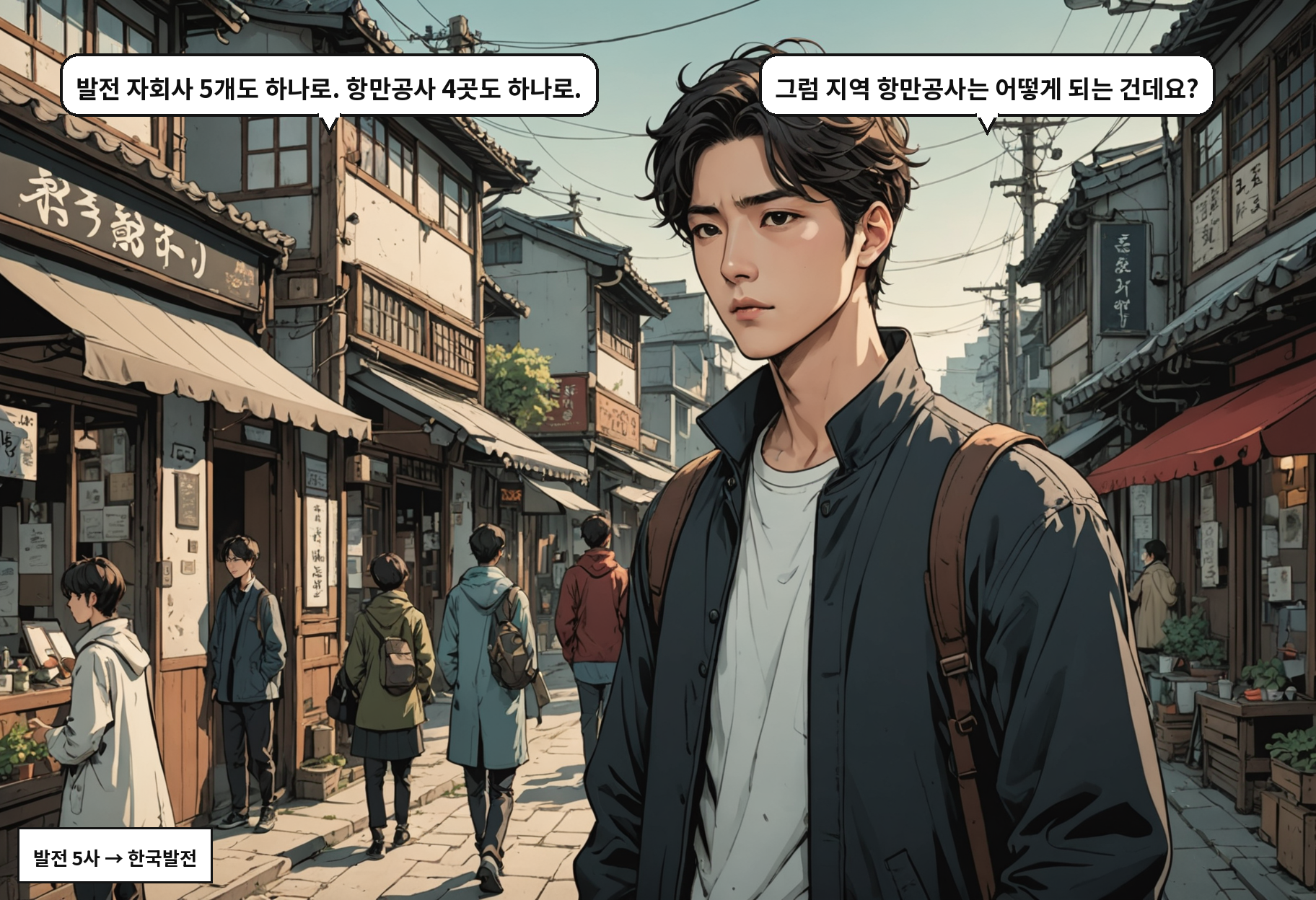 B: 발전 자회사 5개도 하나로. 항만공사 4곳도 하나로. A: 그럼 지역 항만공사는 어떻게 되는 건데요?