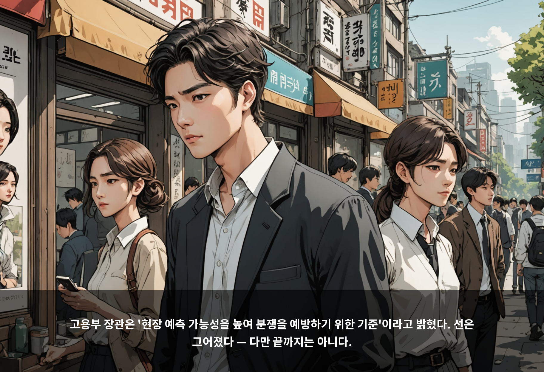 고용부 장관은 '현장 예측 가능성을 높여 분쟁을 예방하기 위한 기준'이라고 밝혔다. 선은 그어졌다 — 다만 끝까지는 아니다.